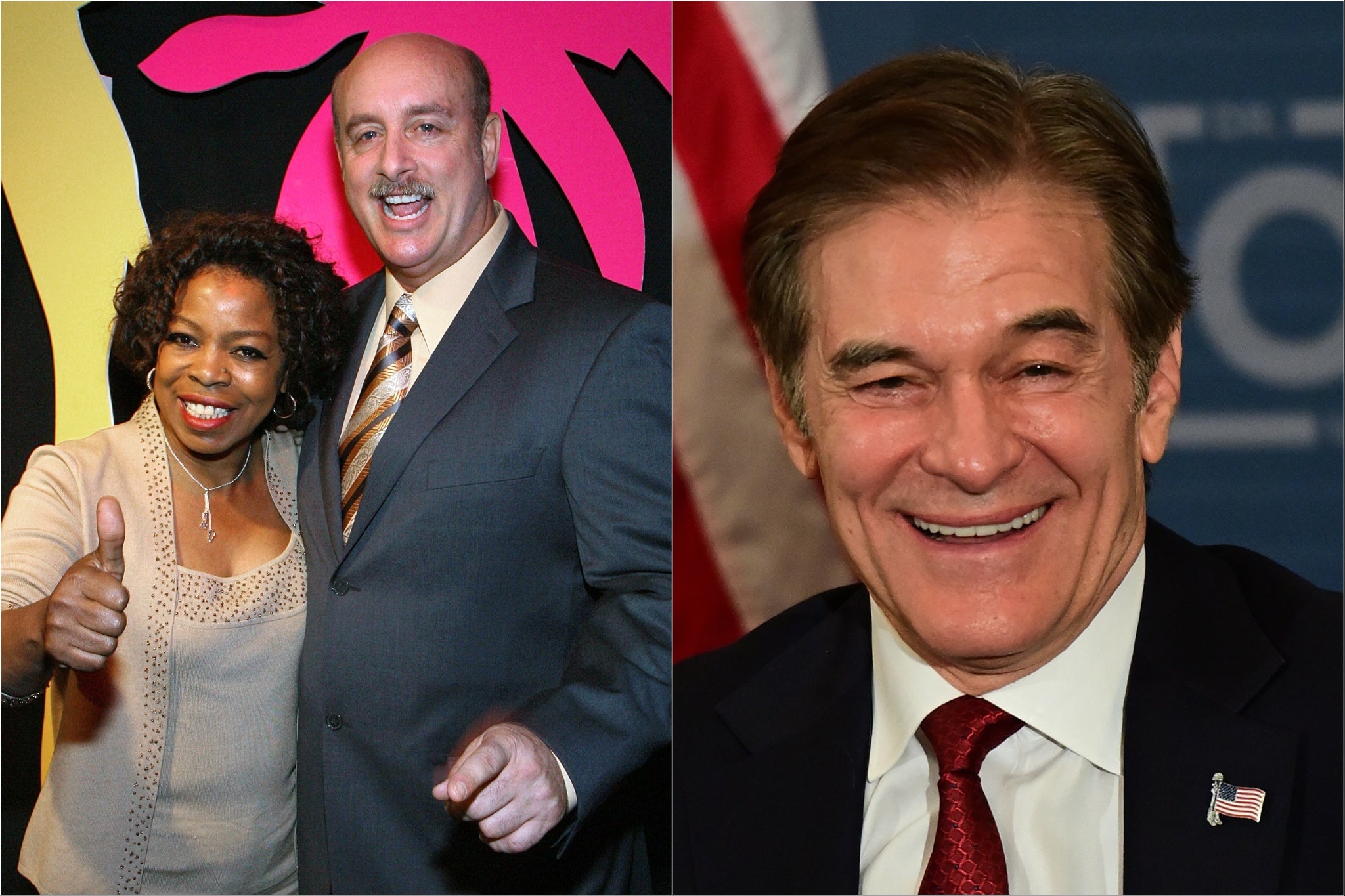 Oprah Winfrey (left) invited TV personalities Dr Phil McGraw (center) and Dr Mehmet Oz (right) on her eponymous daytime talk show in the early aughts