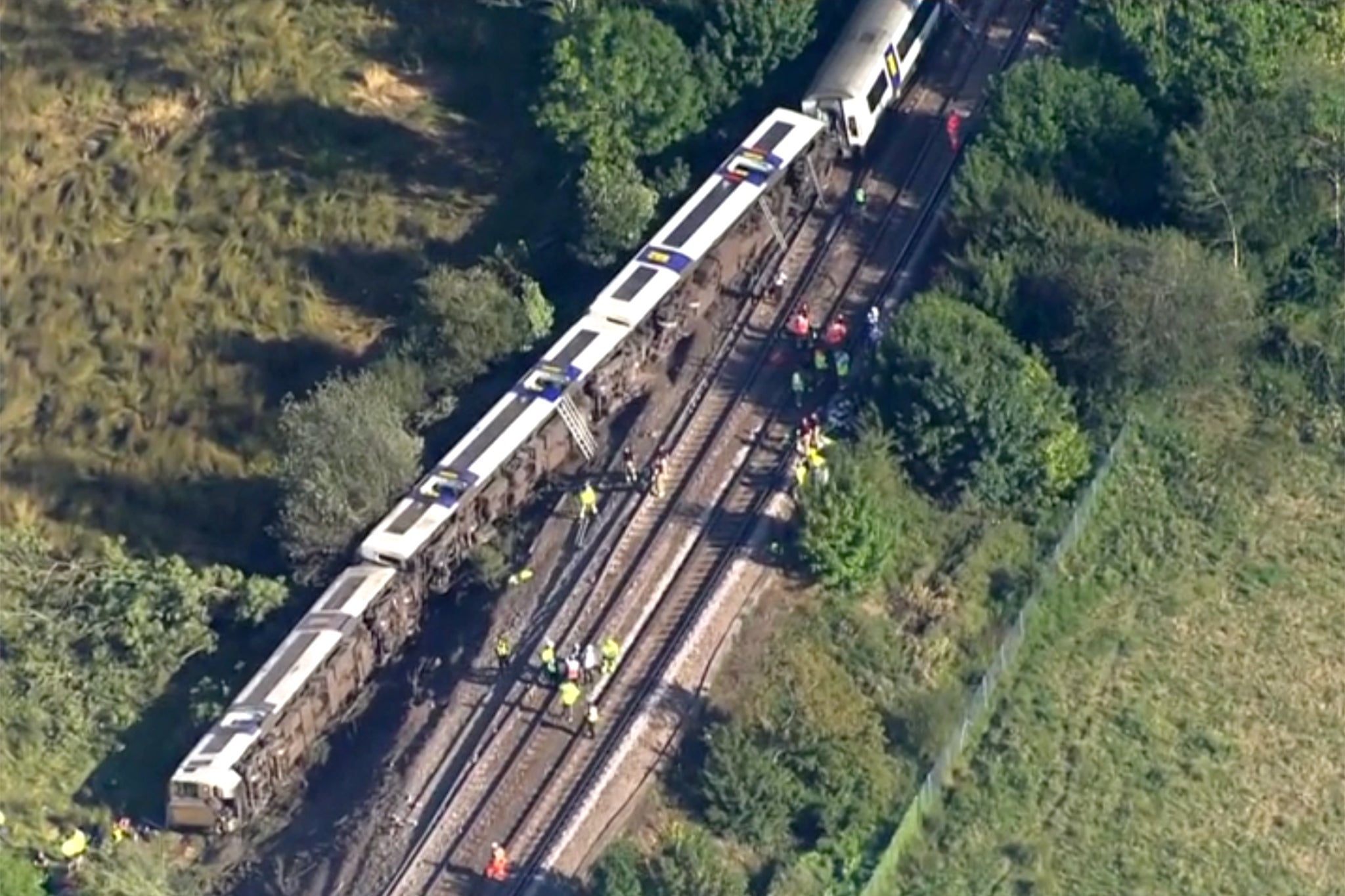 Two seriously injured as train derails and carriages topple sideways in ‘terrifying' experience