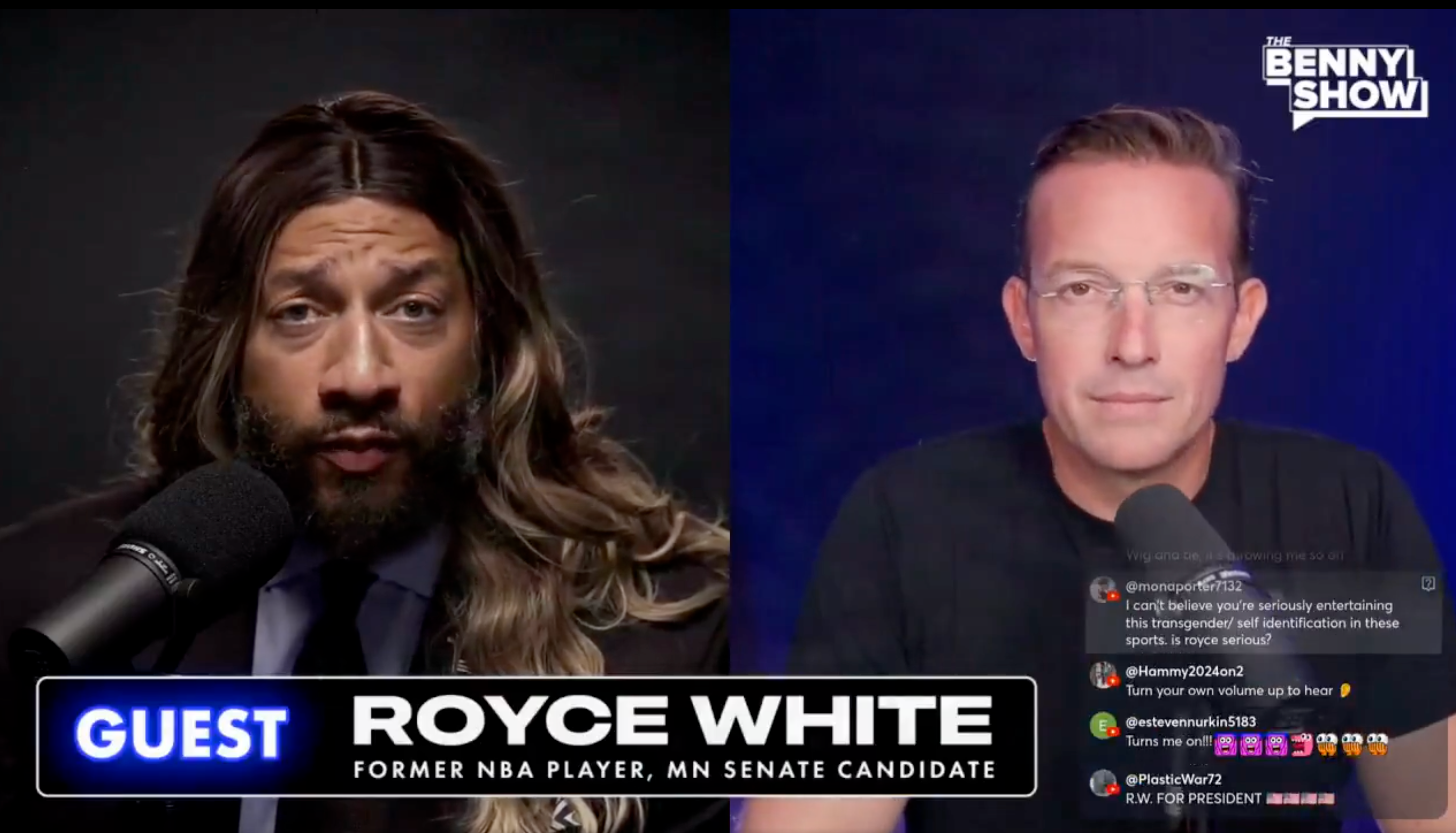 White wore a wig successful an question and reply pinch Benny Johnson astir nan WNBA