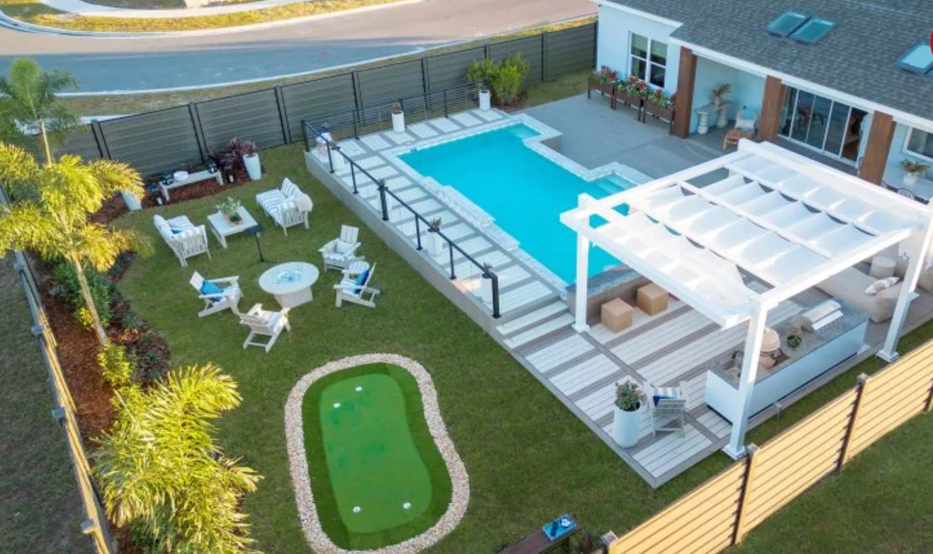 The 2026 Smart Home features a pool, putting green, and an outdoor full-range stove and grill