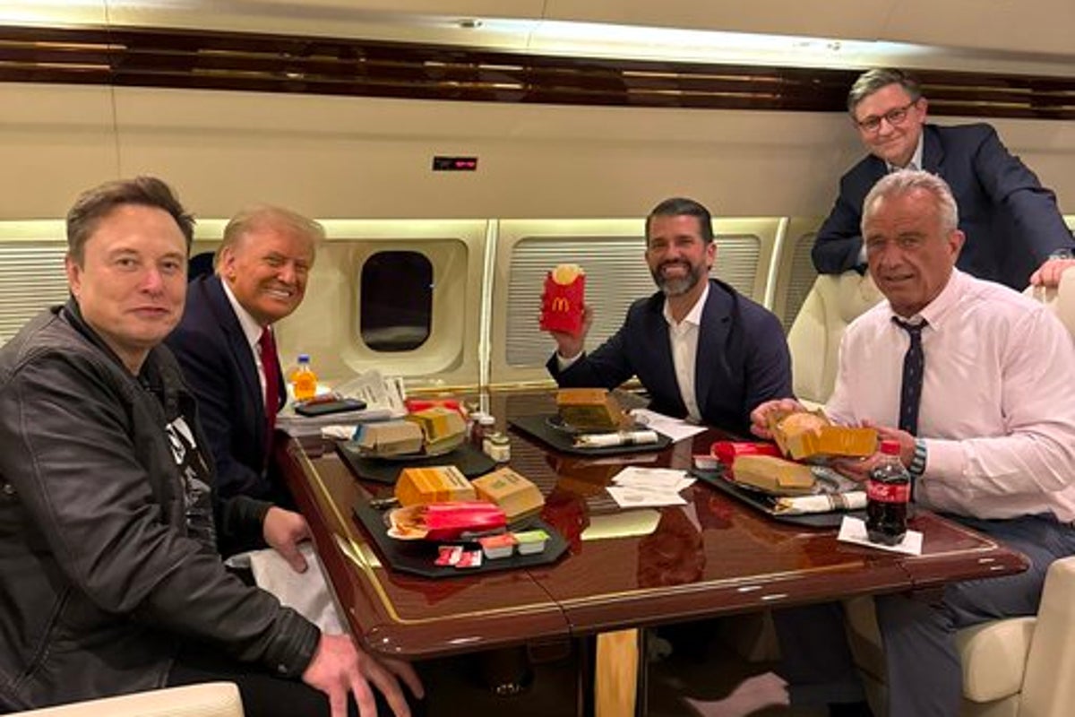 Health Secretary Robert F. Kennedy Jr. has revealed that President Donald Trump has 'boxes and boxes of McDonald’s' on his plane (Donald Trump Jr. via X)