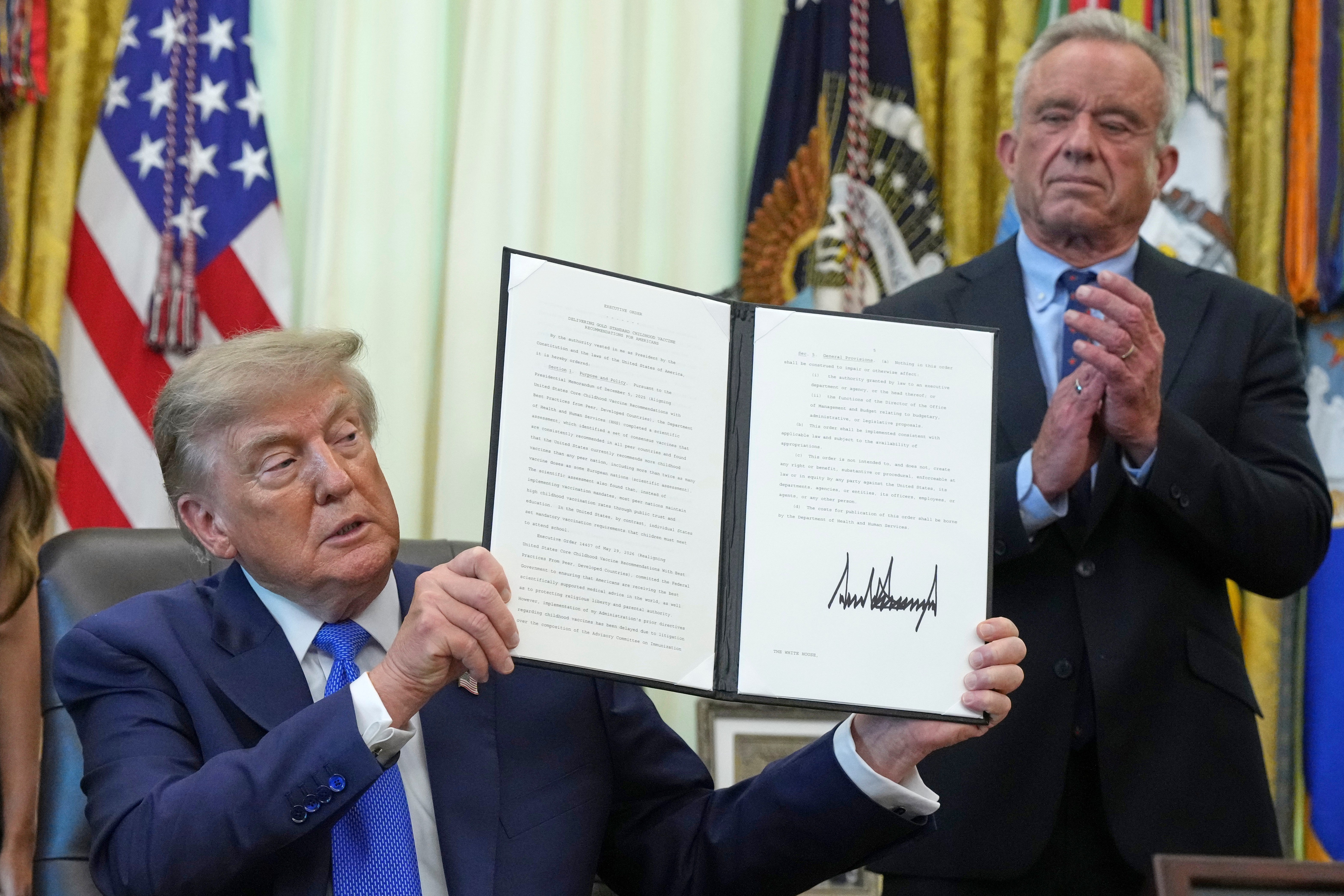 Trump spread misinformation about vaccines and autism at an Monday event where he unveiled an order changing the federal vaccine schedule