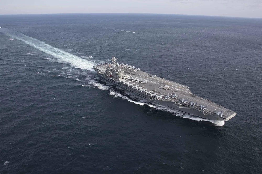 <p>Supplies for the aircraft carrier USS Abraham Lincoln come from a Navy outpost about 2,200 miles away because Iran bombed a key base in the Persian Gulf</p>