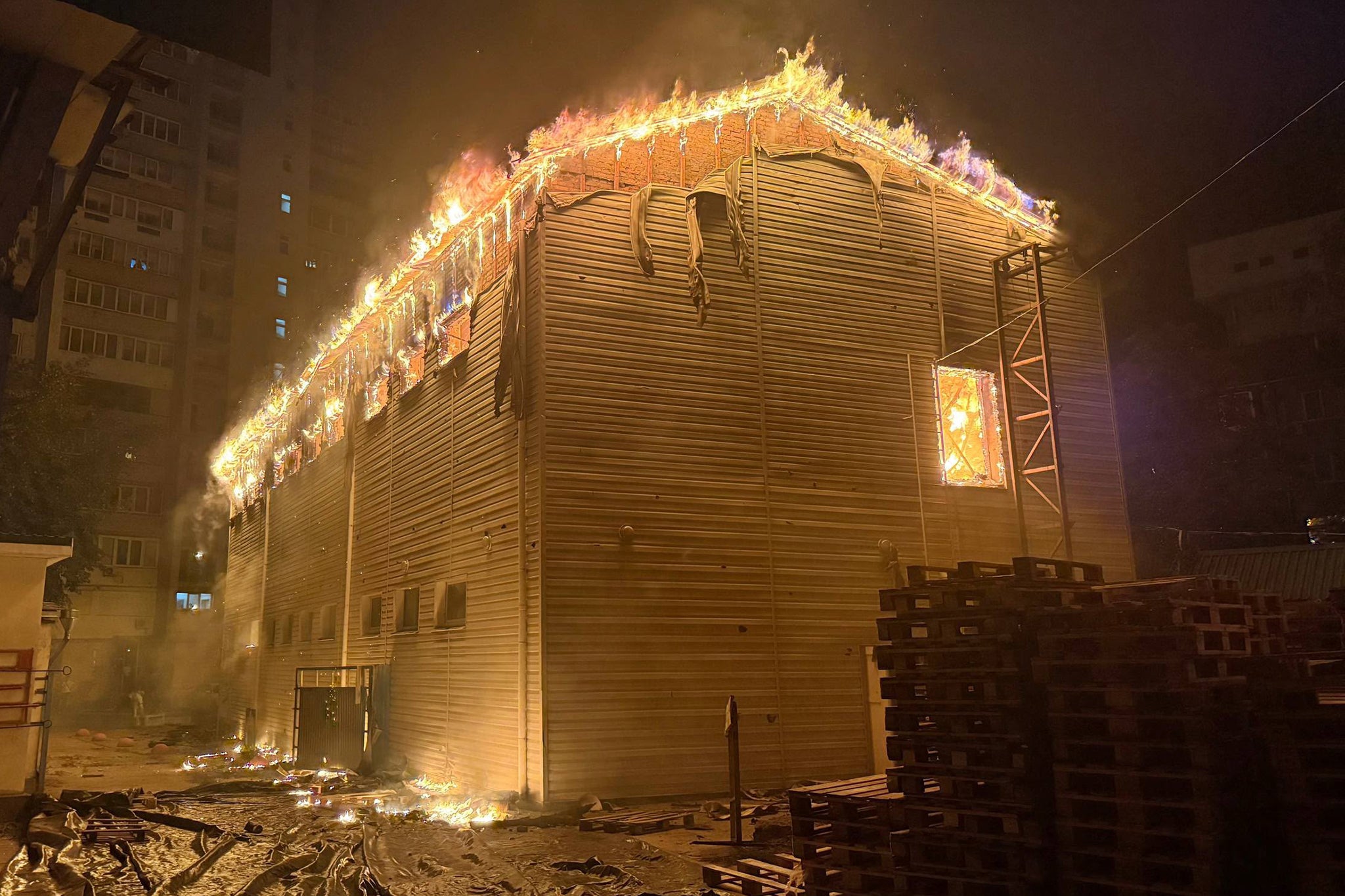 Russian overnight strikes kill 12 in Kyiv, damage children’s hospital and school