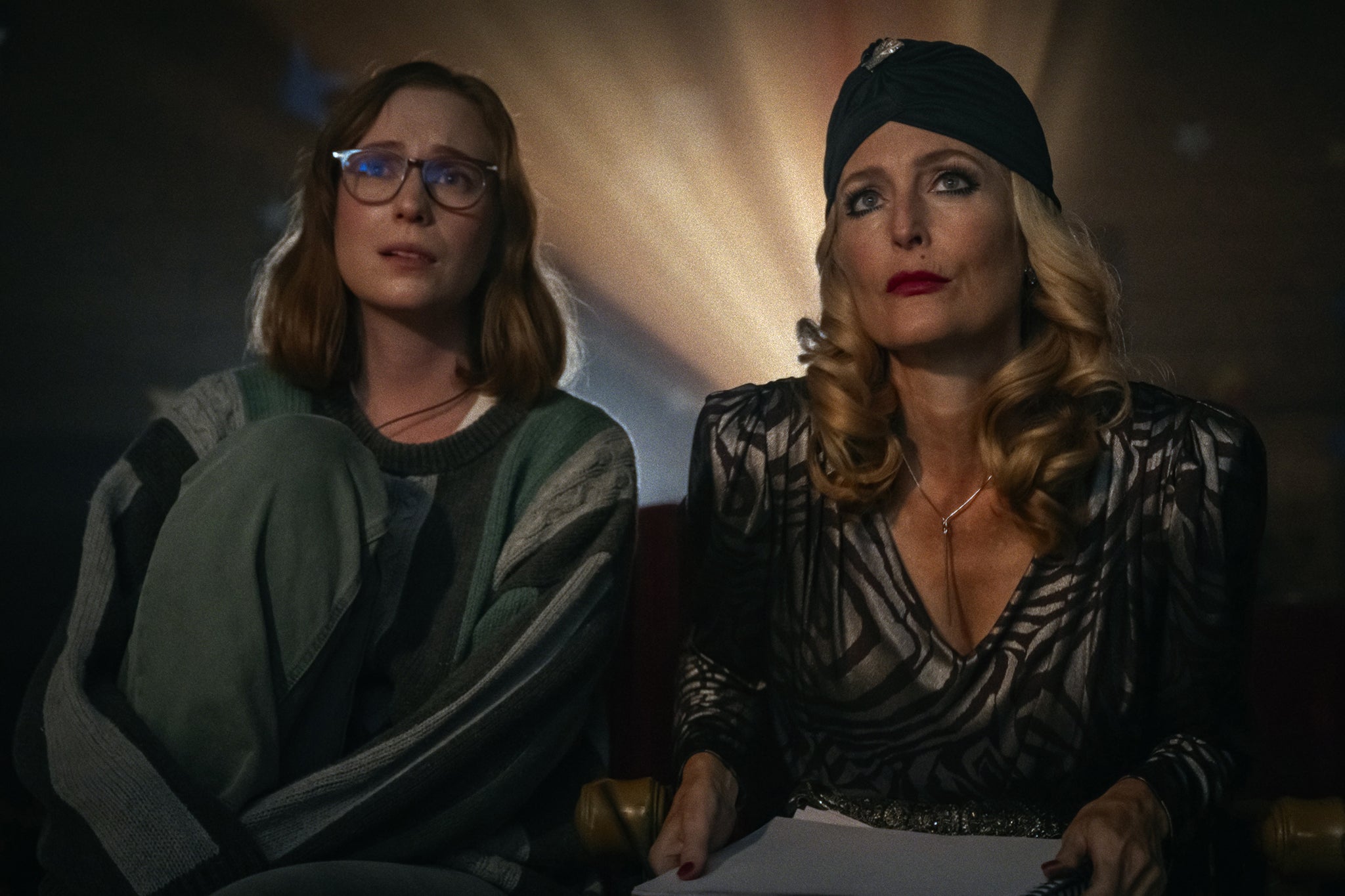Hannah Einbinder and Gillian Anderson in ‘Teenage Sex and Death at Camp Miasma’