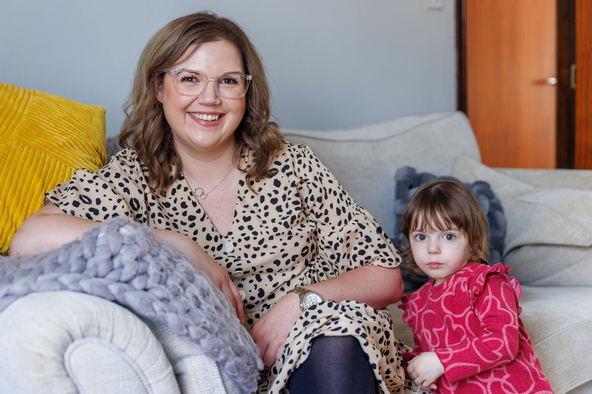 Mollie Murray, 2, of Montrose, Angus, the only child in the UK known to have her specific variant of xeroderma pigmentosum (XP), pictured at home with mum Kirsty Campbell