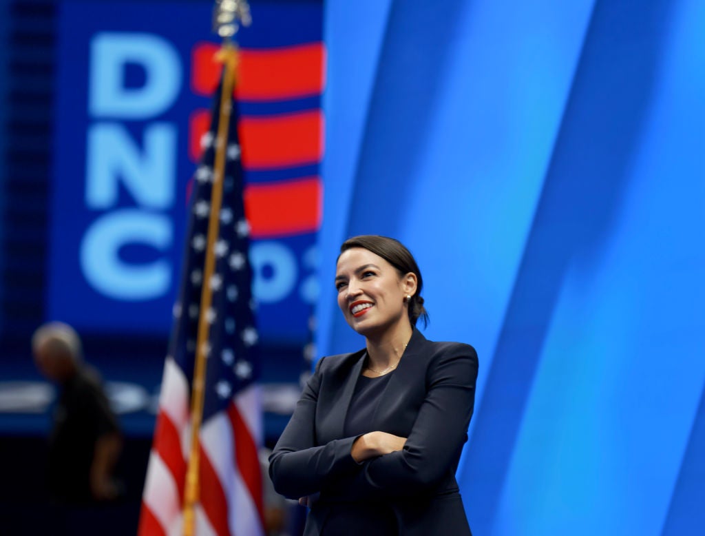 Rep. Alexandria Ocasio-Cortez is regularly eyed as a serious 2028 presidential contender and has now rejoined the Democratic Socialists of America’s New York chapter (Getty)