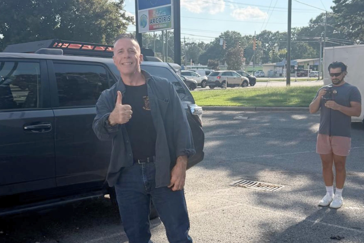 Former U.S. Border Patrol Commander-at-Large Gregory Bovino was pictured outside Manolo’s Bakery in North Carolina (Instagram/@manolosbakeryclt)