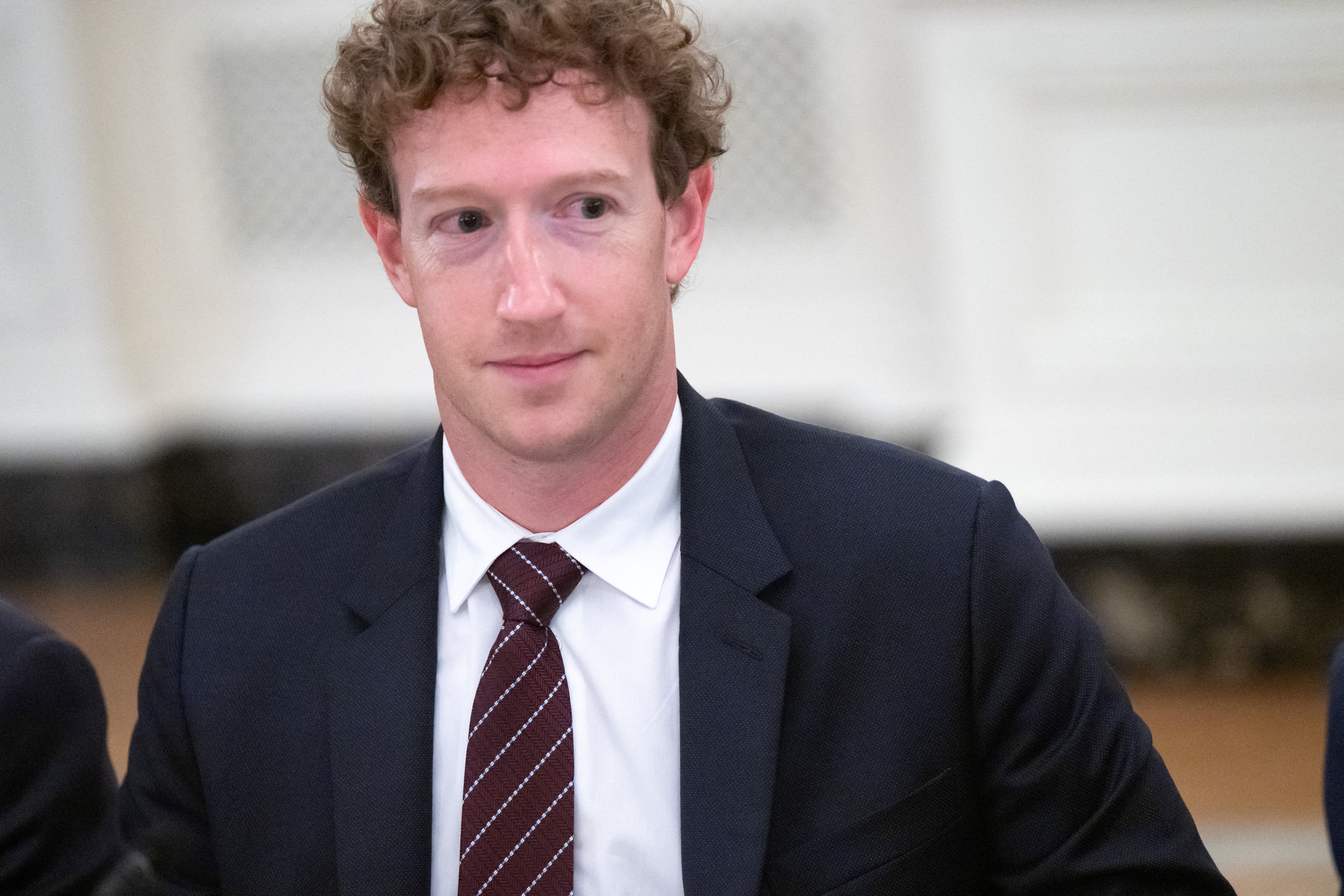 Meta CEO Mark Zuckerberg attends a dinner hosted by US President Donald Trump with tech leaders for a dinner in the State Dining Room of the White House in Washington, DC, on September 4, 2025. (Photo by SAUL LOEB / AFP) (Photo by SAUL LOEB/AFP via Getty Images)