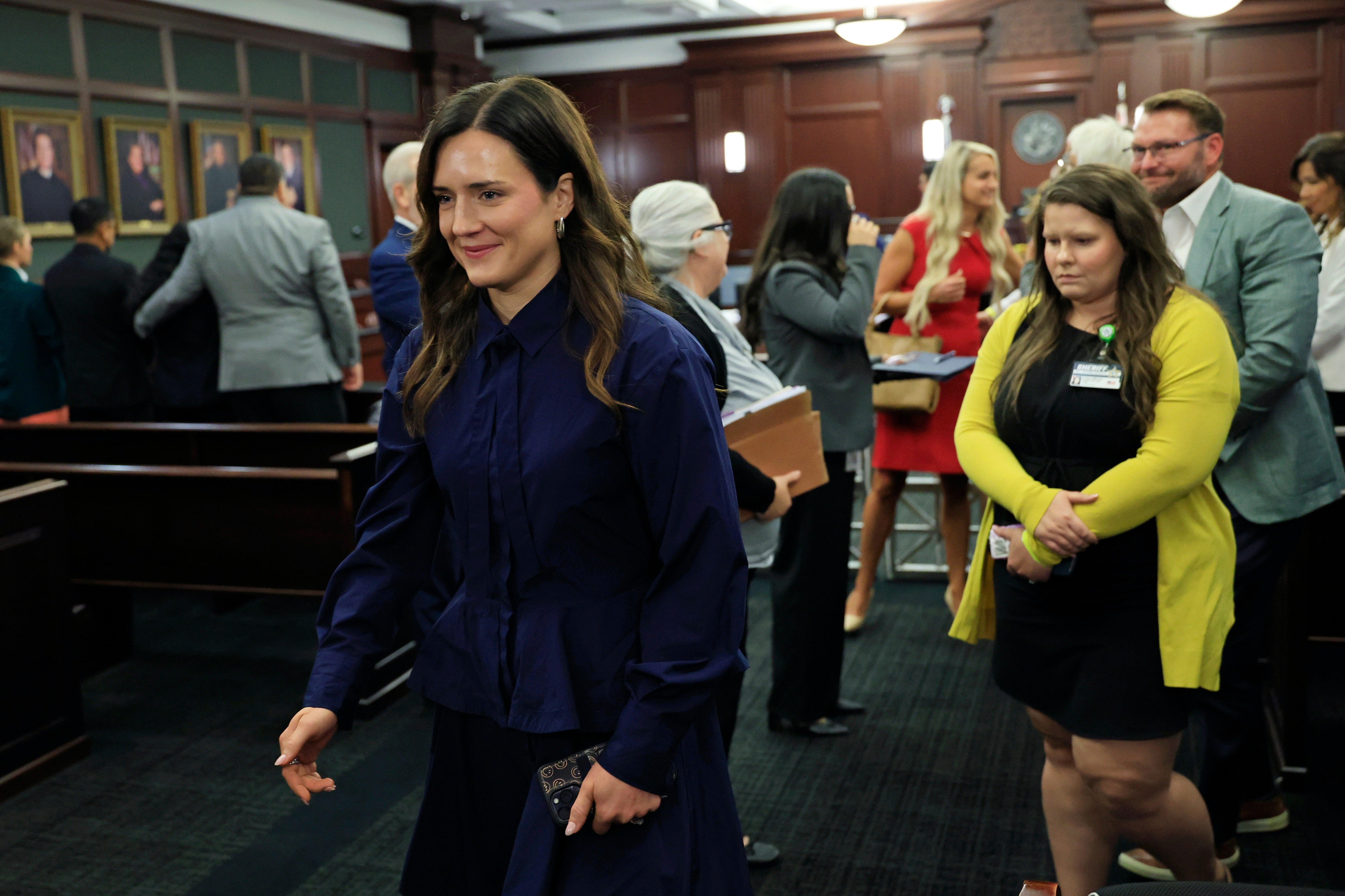 Kirsten Bridegan reacts after the guilty verdict on Wednesday