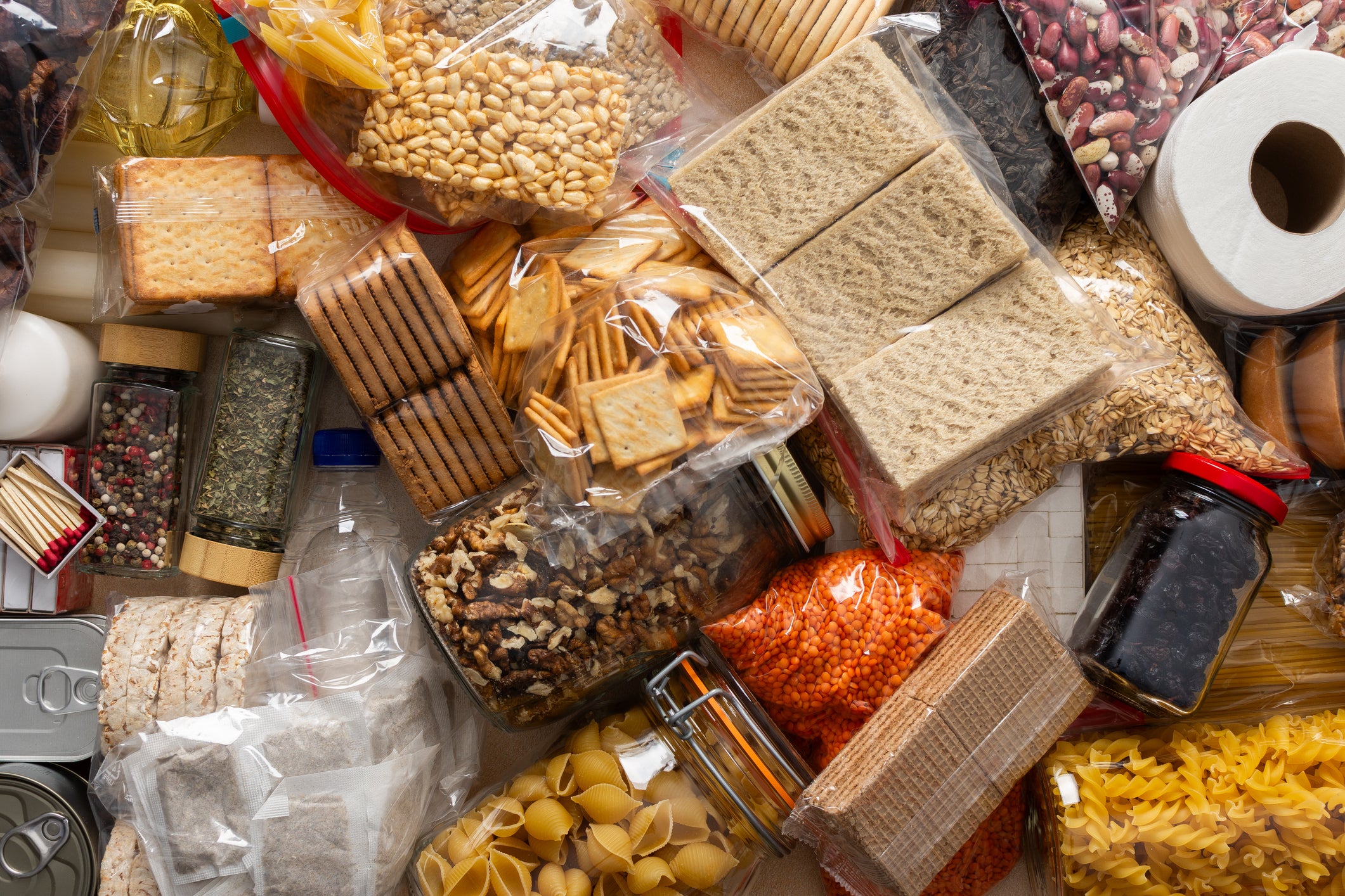Crackers, nuts, herbs and a few favourite snacks add calories, variety and a little morale when meals start to repeat