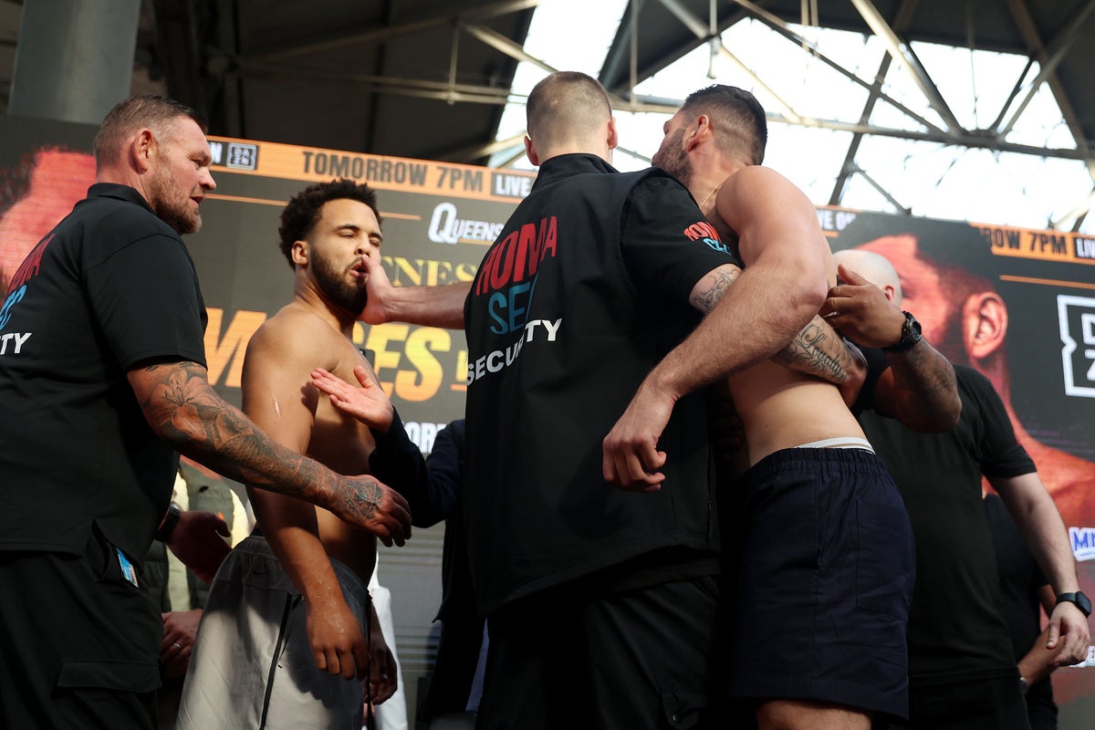 Moses Itauma slapped by Filip Hrgovic at weigh-in ahead of heavyweight showdown