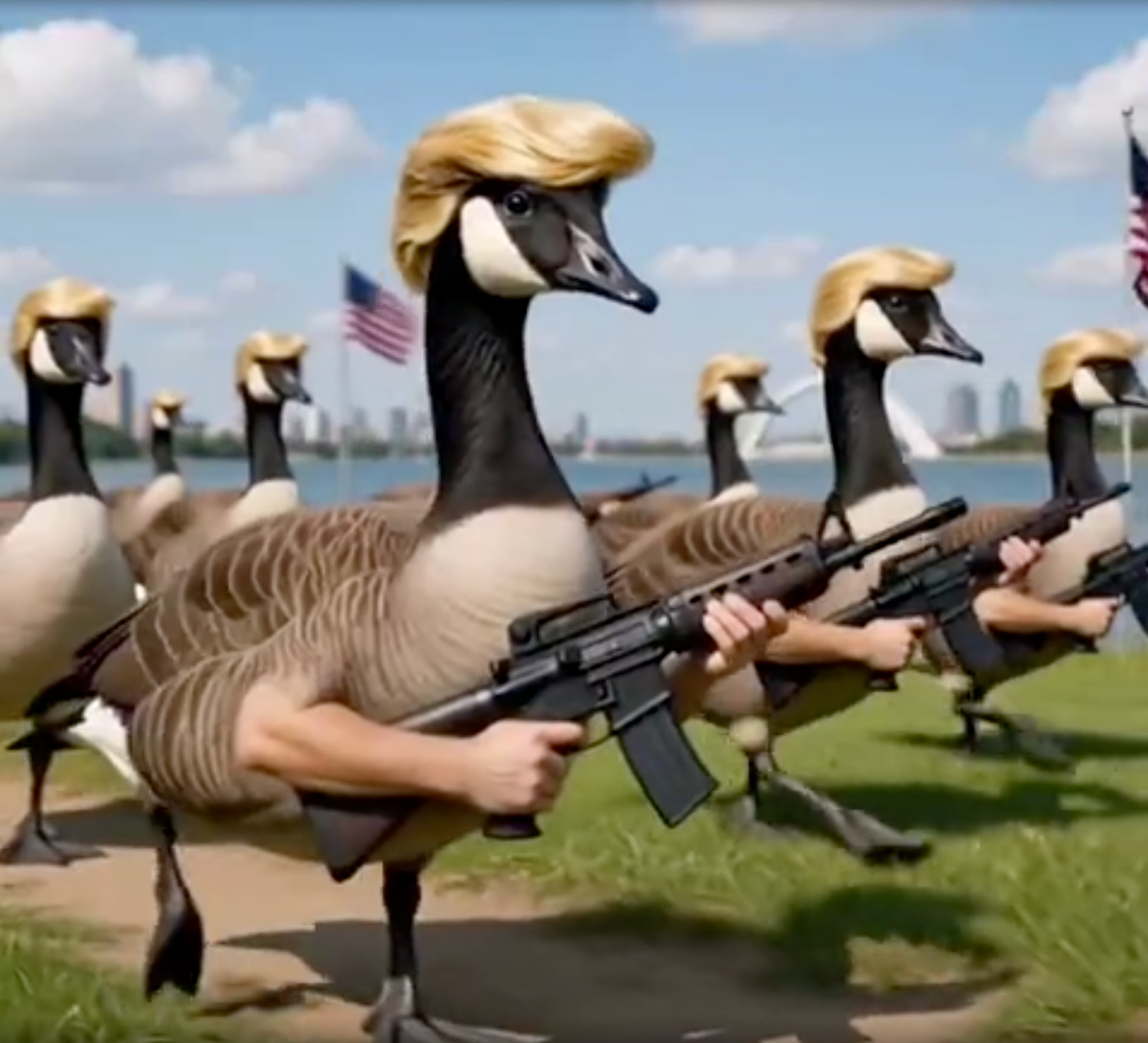 Trump shares AI video of 'Donald Ducks' patrolling 'Lake America'