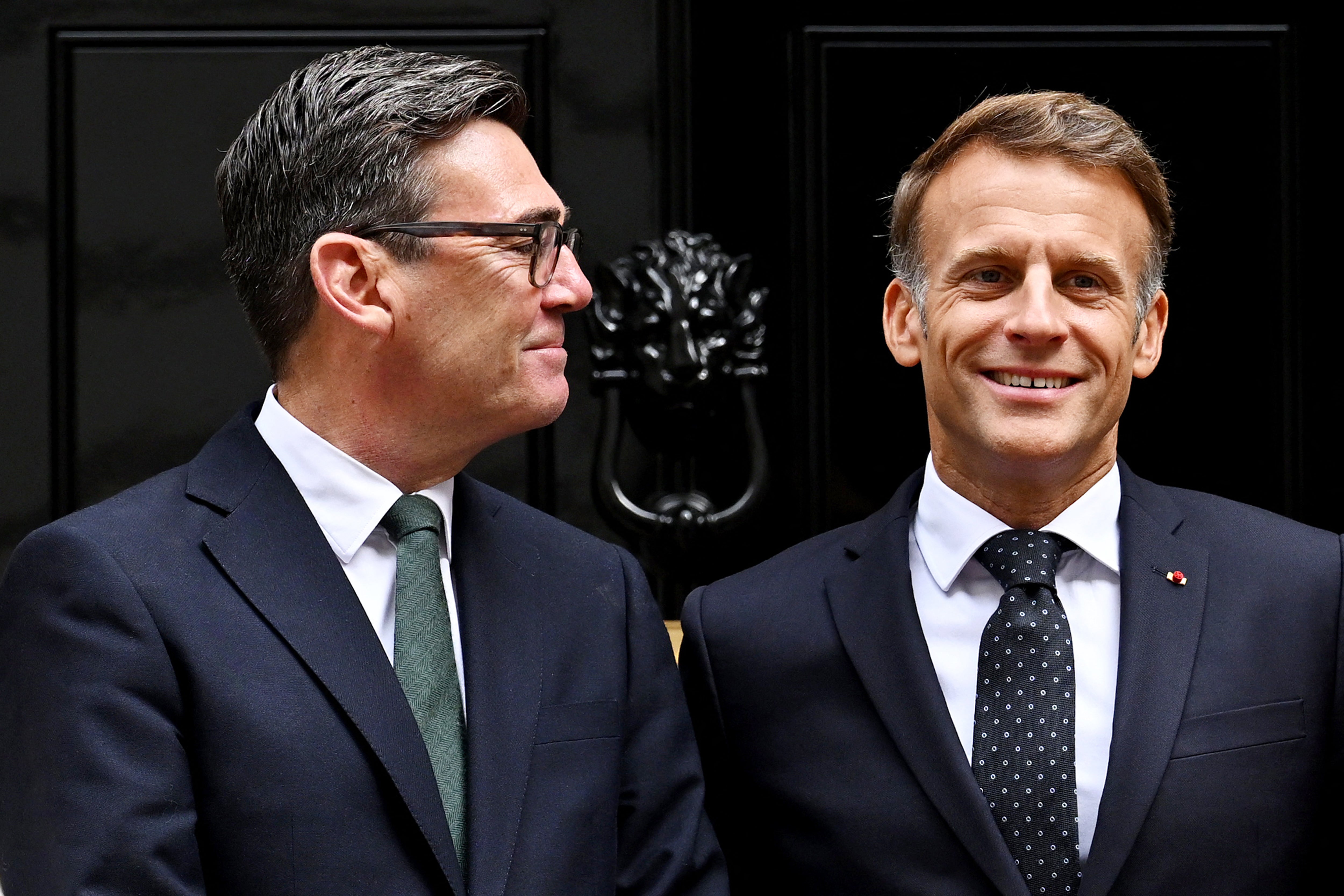 Burnham and Macron meet at Downing Street to discuss defence and migration