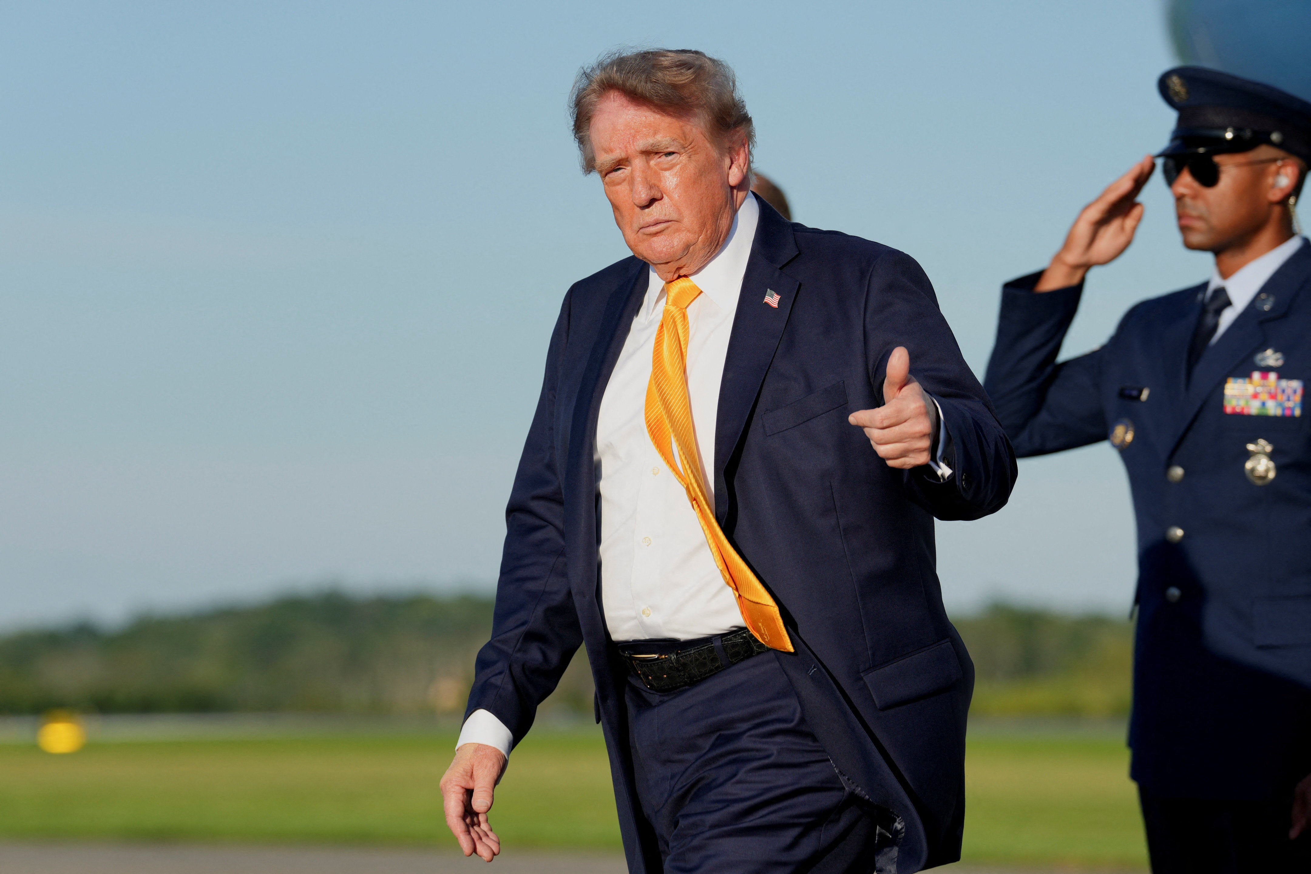 Donald Trump claimed ‘we worked long and hard’ on a construction project in New York City one day after September 11, 2001 attacks (Reuters)