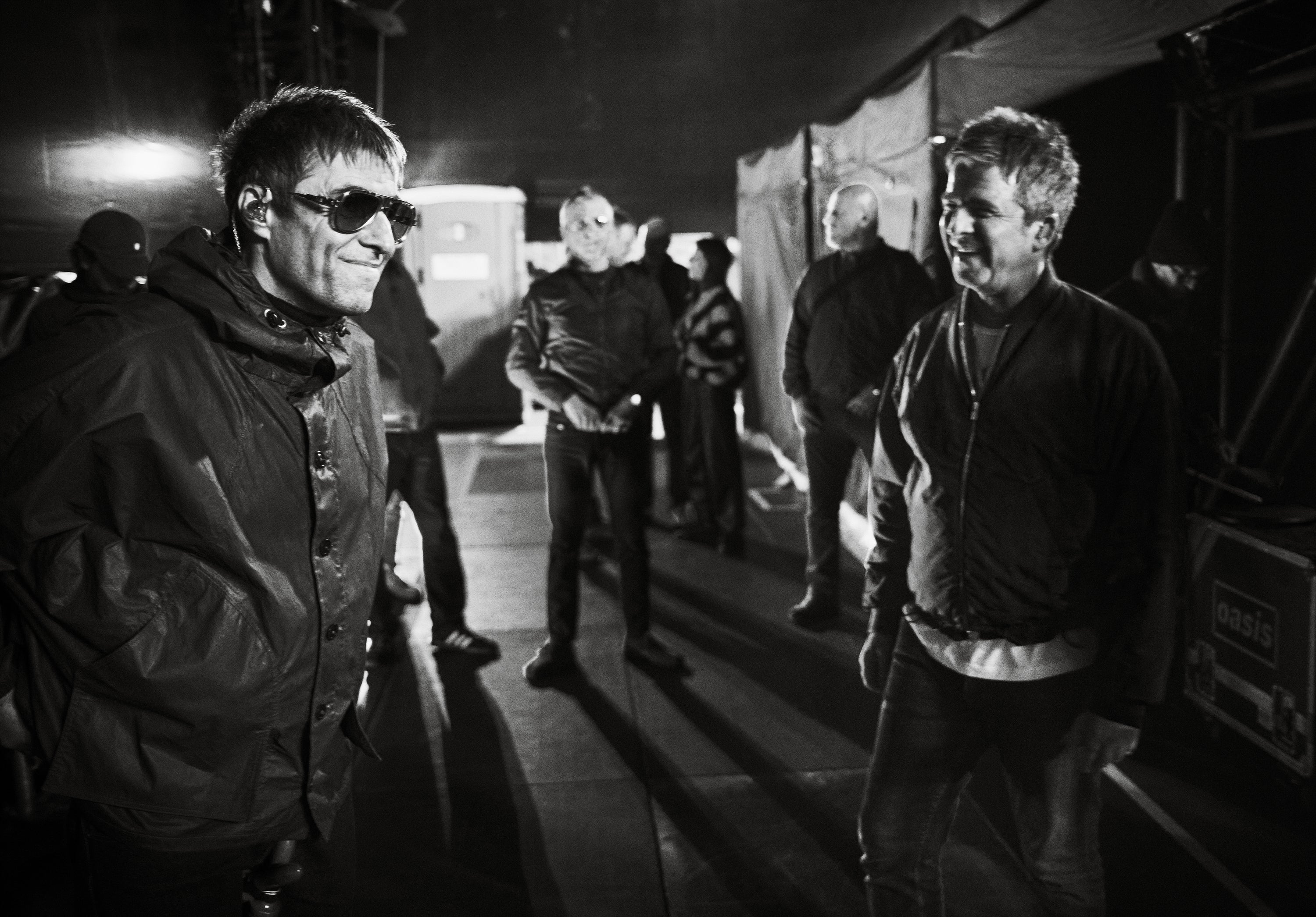 <p>Liam and Noel backstage at a 2025 show</p>