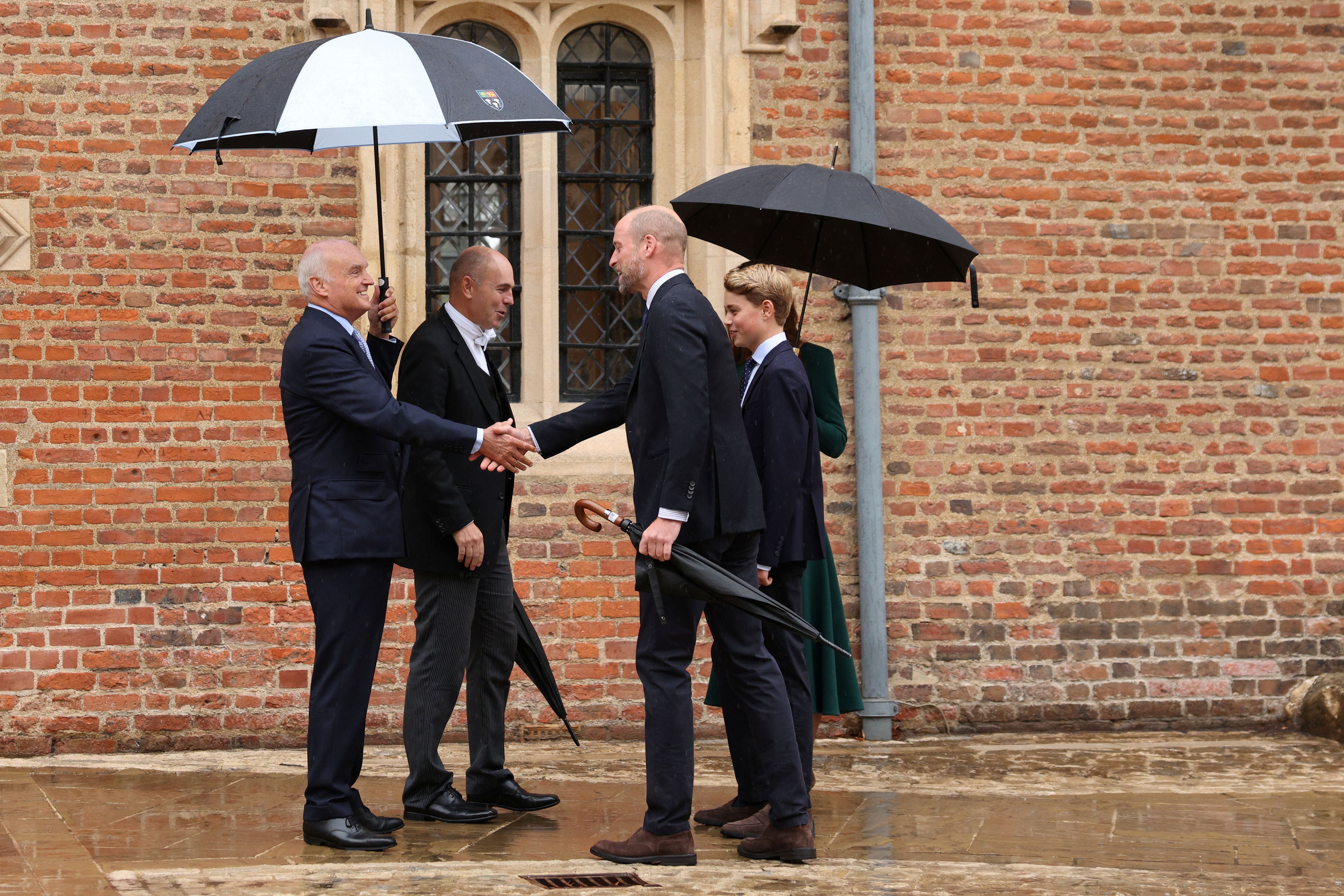 George, Kate, and William meet Eton’s headmaster Simon Henderson and the provost Sir Nicholas Coleridge