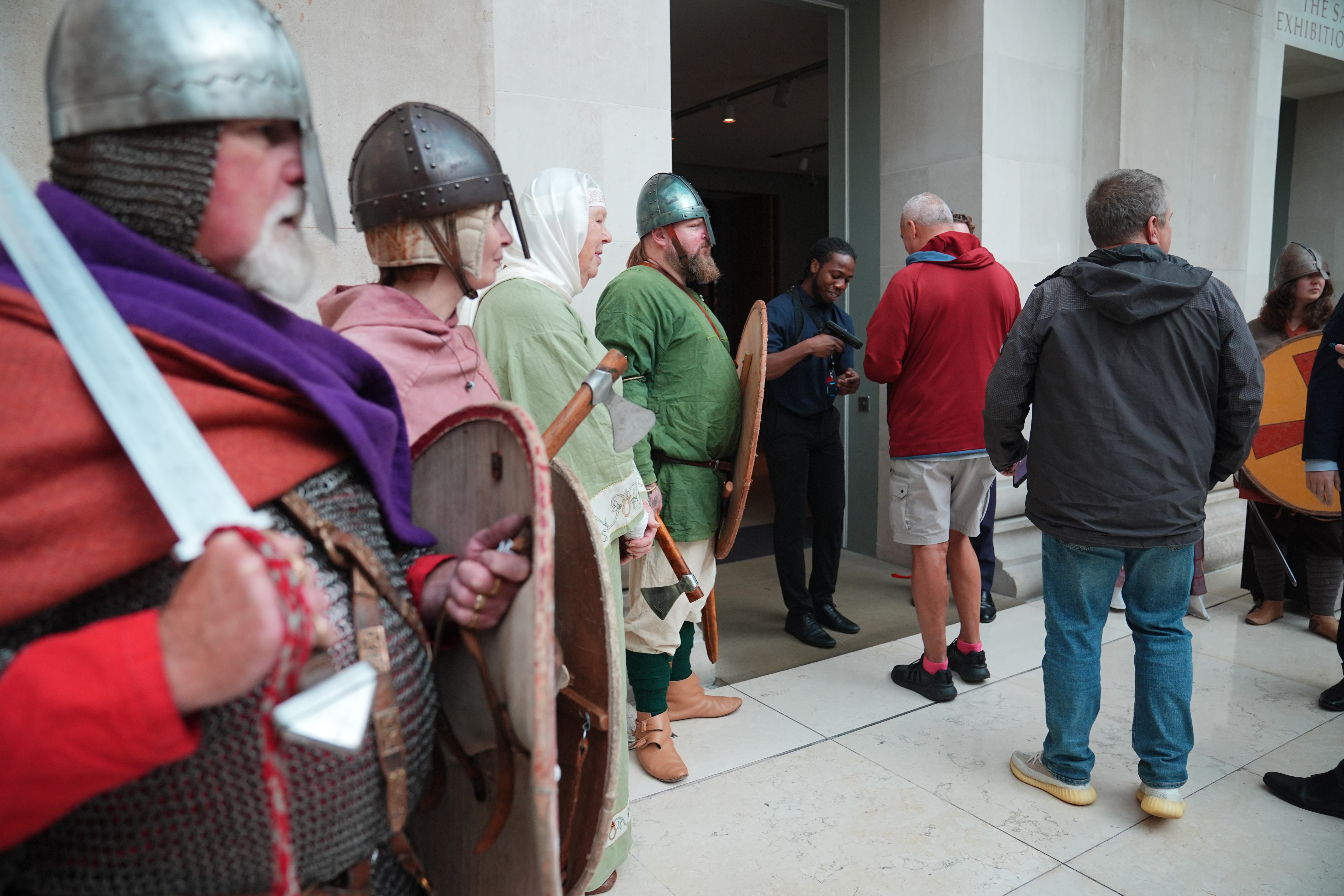 Swords and shields at the ready: Bayeux Tapestry attracts crowds at British Museum