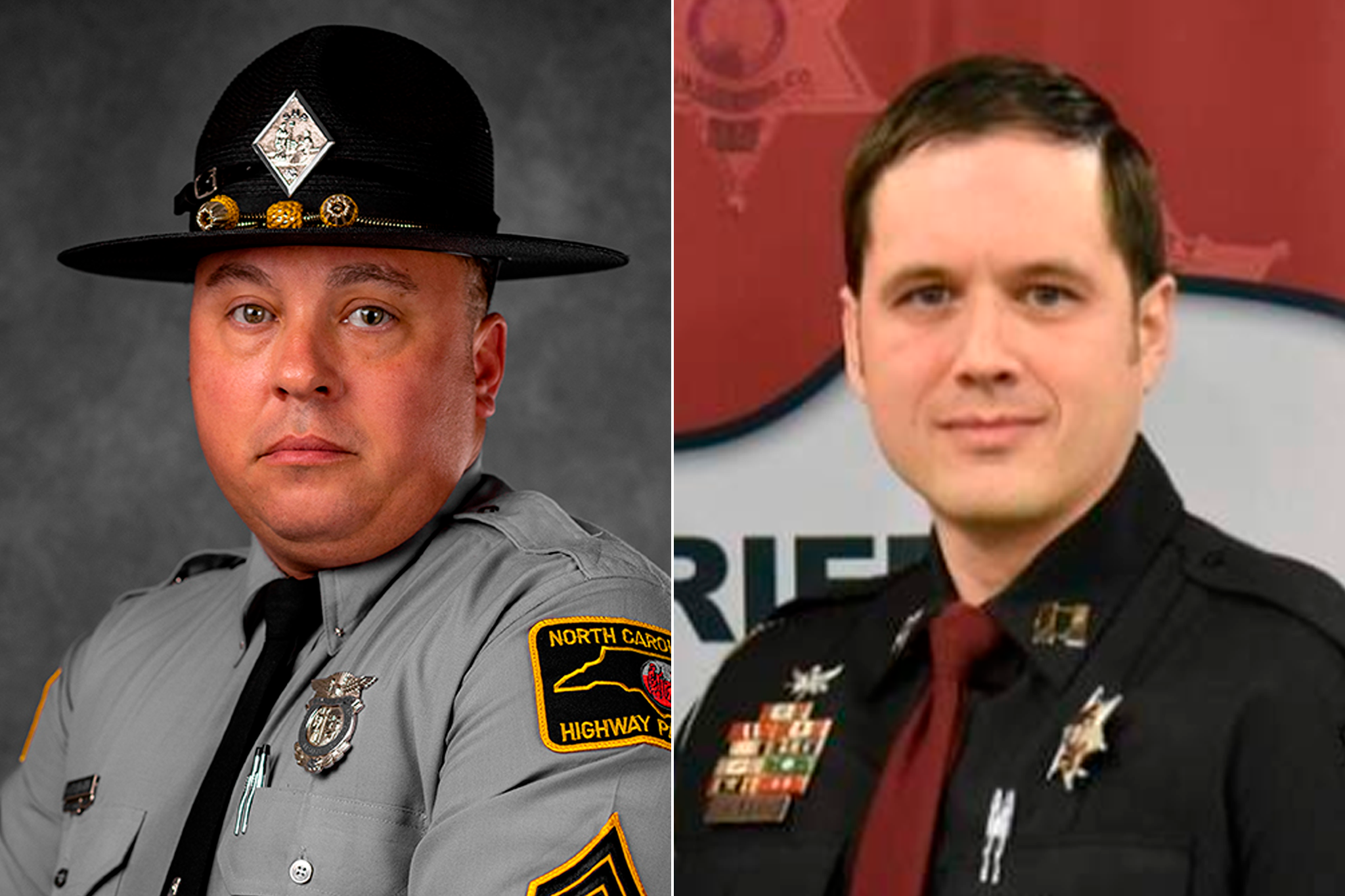 North Carolina state trooper Nekime Oxendine, left, was indicted on first-degree murder charges in the shooting death of Sheriff’s Office Captain Adam Bean