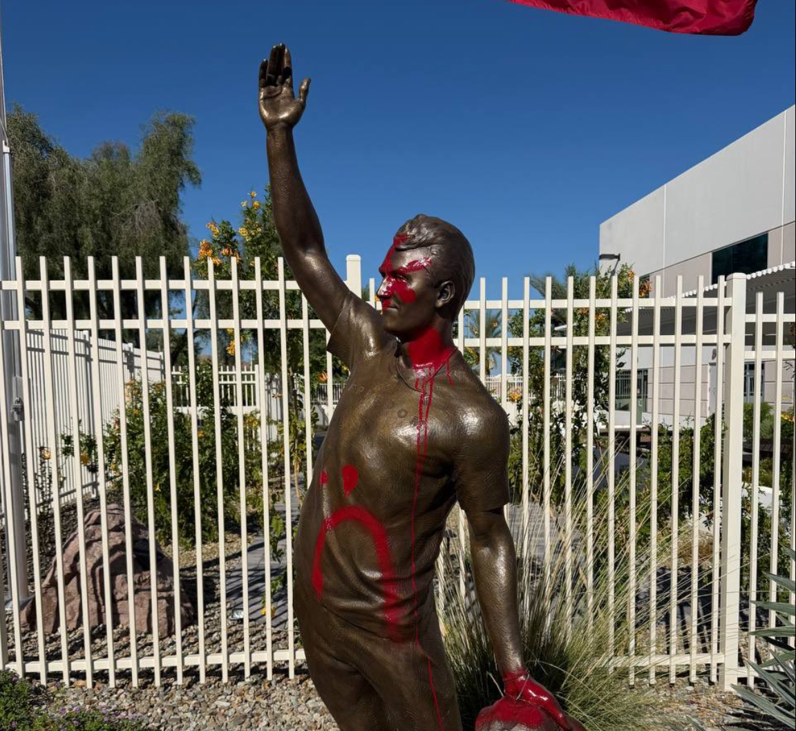 Charlie Kirk statue vandalized outside Turning Point USA headquarters just a day after unveiling