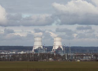 File: A view shows the Kursk Nuclear Power Plant (KNPP) in the course of Russia-Ukraine conflict, as seen from the town of Kurchatov in the Kursk region, Russia