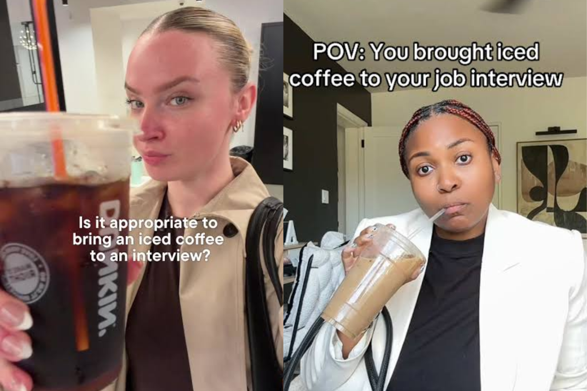 Is it really unprofessional to bring an iced coffee to a job interview?