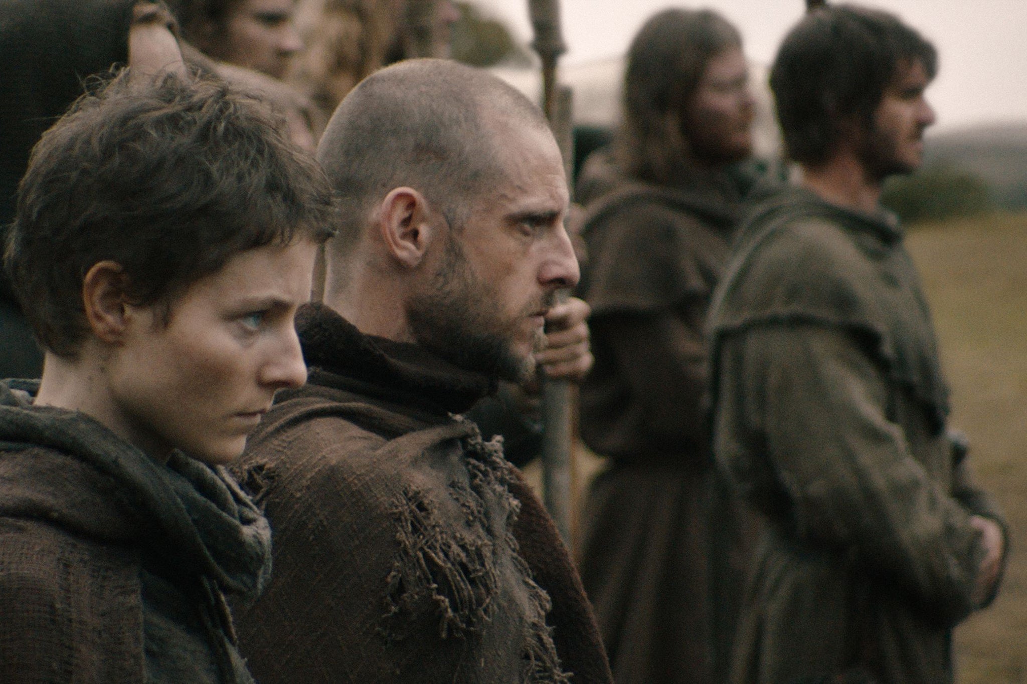 Thomasin Mackenzie, Bell and Andrew Garfield in ‘The Uprising’