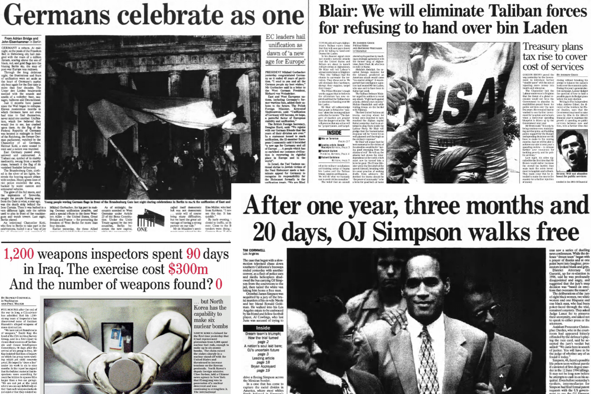 This Week in History: Germany is reunified and OJ walks free This Week in History: Germany is reunified and OJ walks free