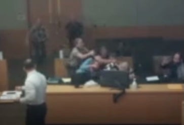 Ontiveros-Sanchez could be seen in a video, lunging to the defense table, where he struck Uribe, who was restrained with handcuffs and leg chains, several times with his hand