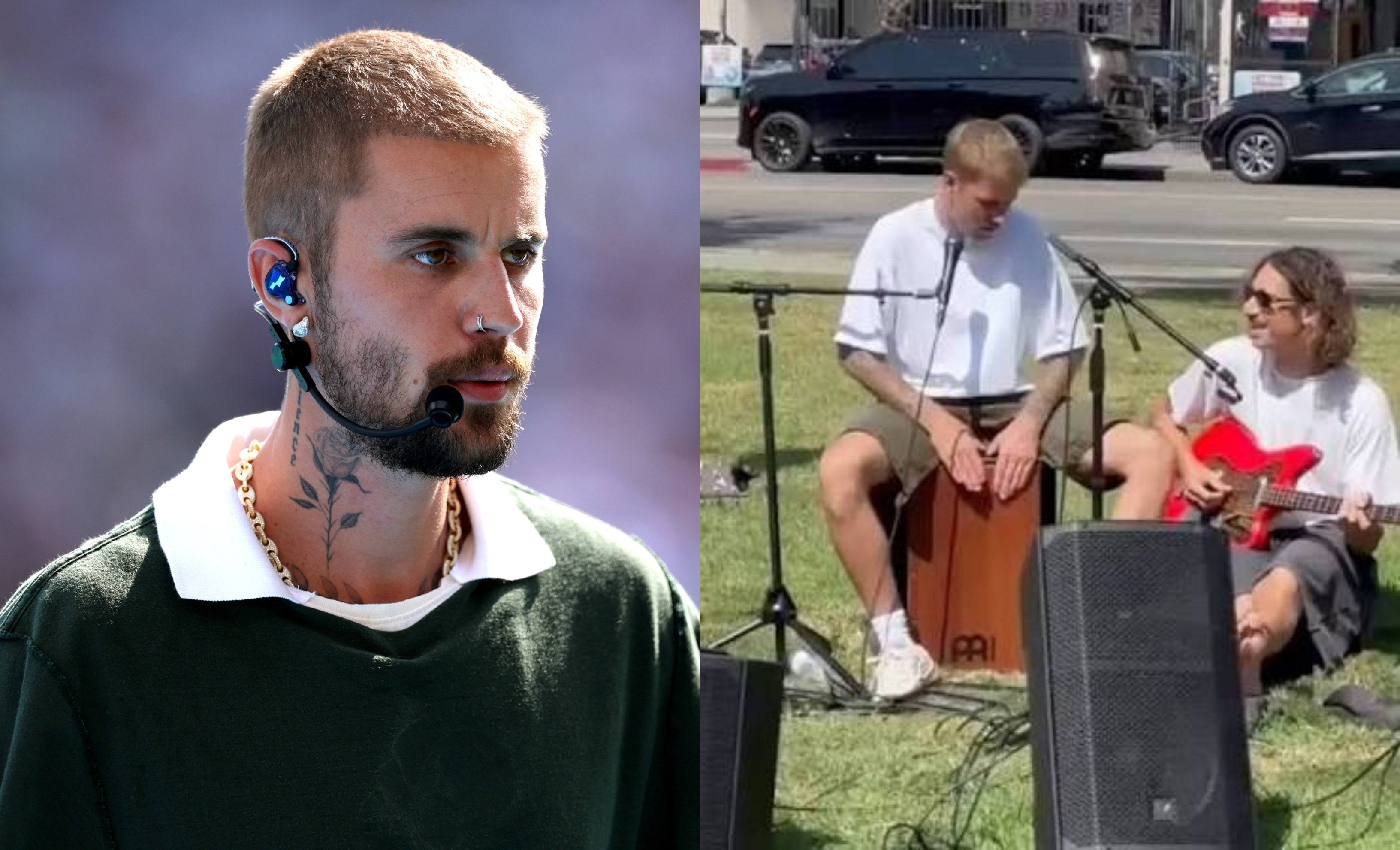 Justin Bieber turns MacArthur park in Los Angeles into impromptu gig venue