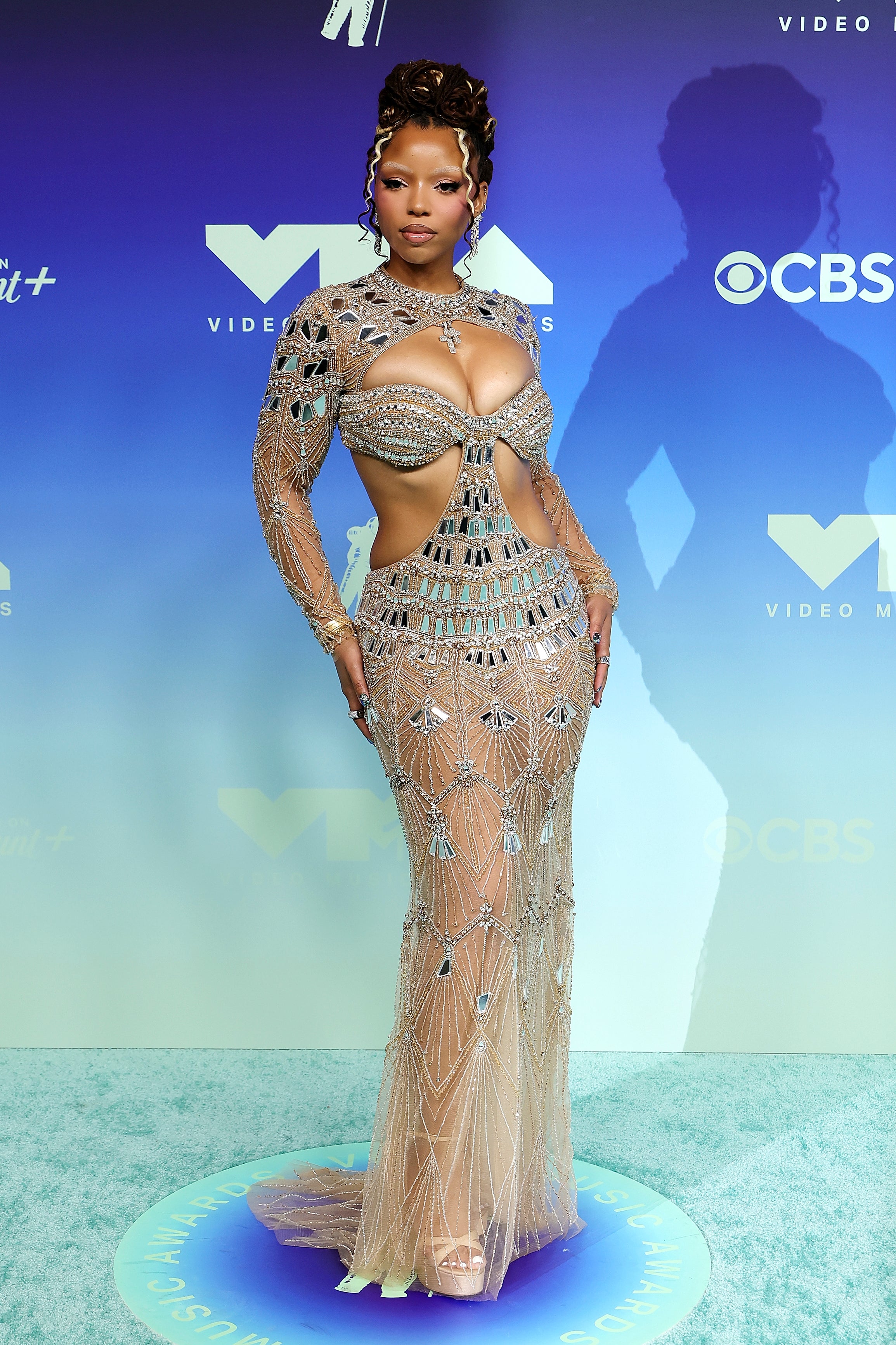 Singer Chloe Bailey wore one of the most decadent gowns of the night, complete with intricate beadwork and embroidery