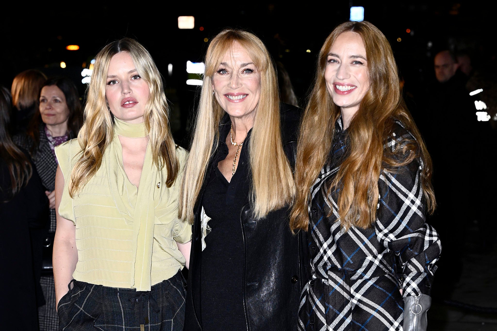 Jerry Hall with her two daughters, Georgia May Jagger and Elizabeth Jagger