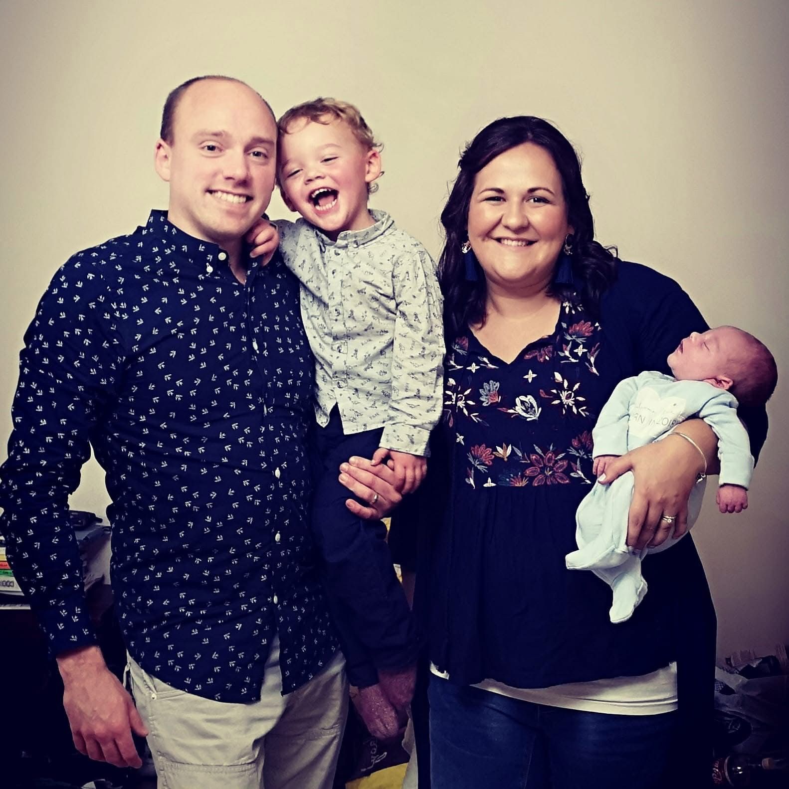 ‘We try to be really open’: Harris and her husband Dan have both experienced depression during parenthood
