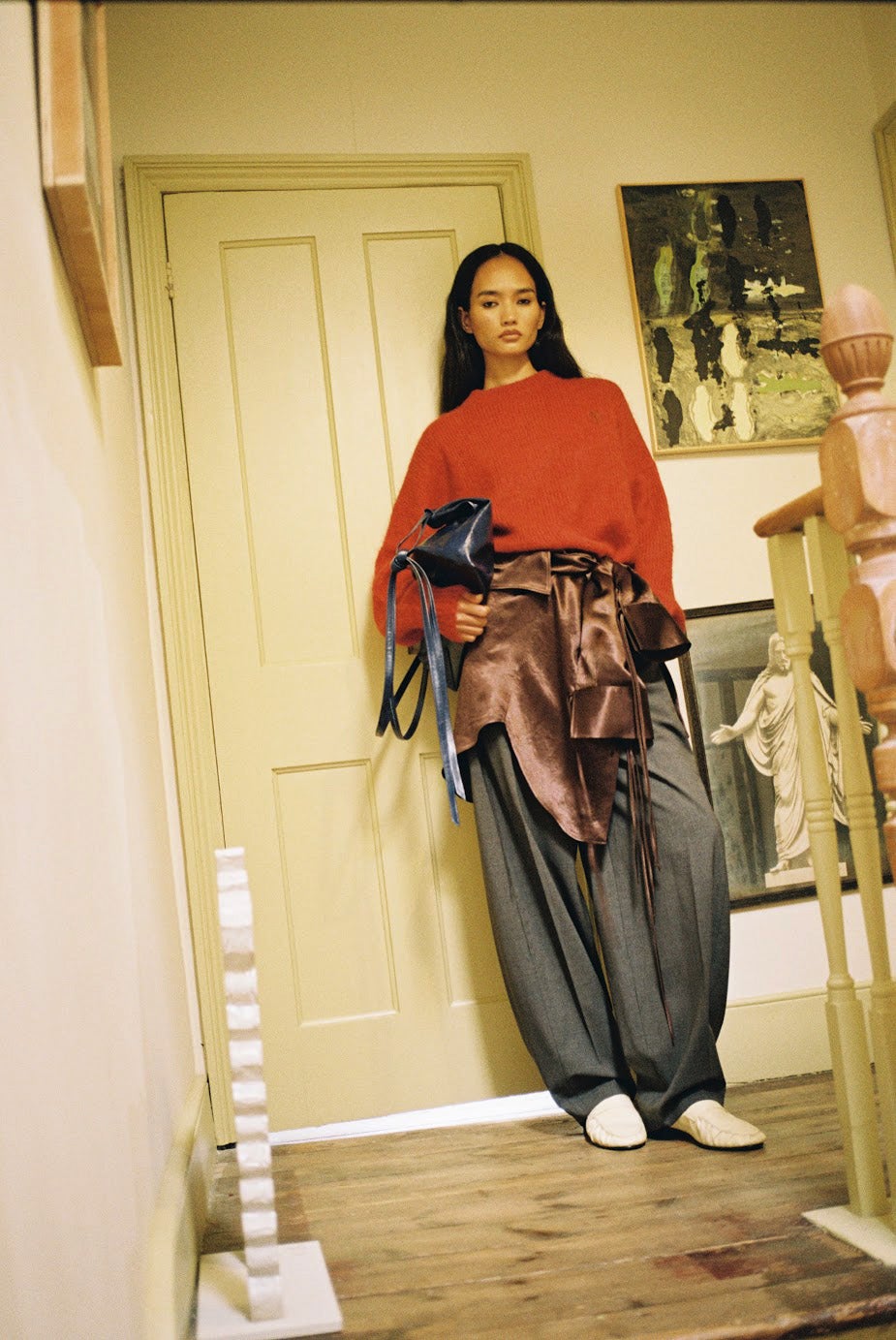 Style your jumpers with relaxed tailored trousers