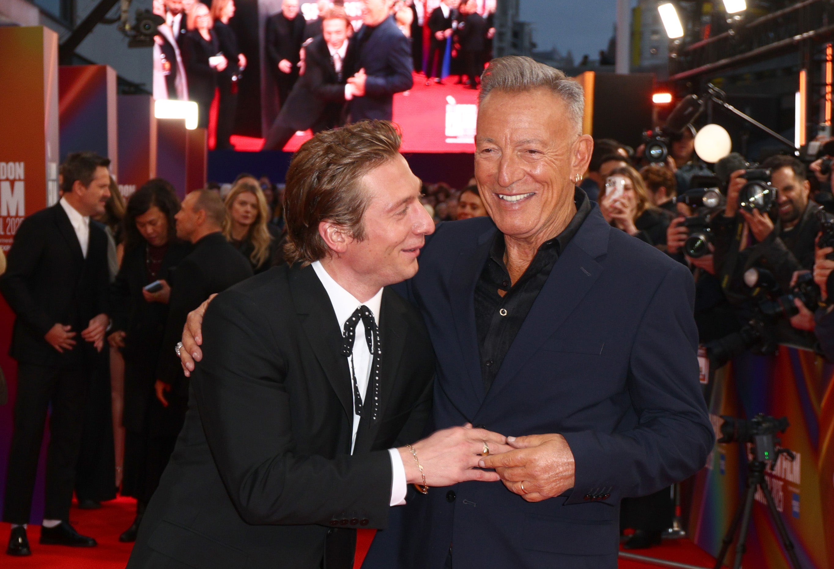 Jeremy Allen White and Bruce Springsteen at the premiere of 