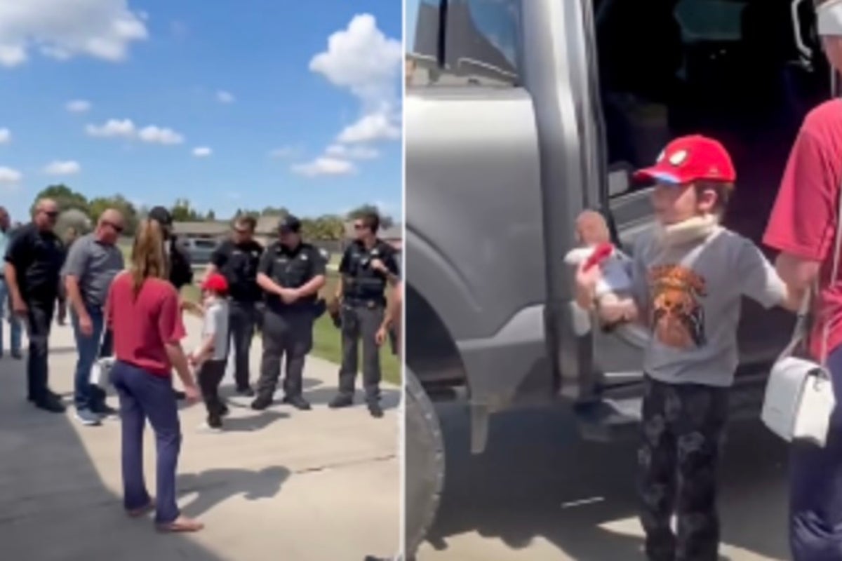 Heartwarming moment boy who survived stabbing attack that left four dead returns home Heartwarming moment boy who survived stabbing attack that left four dead returns home