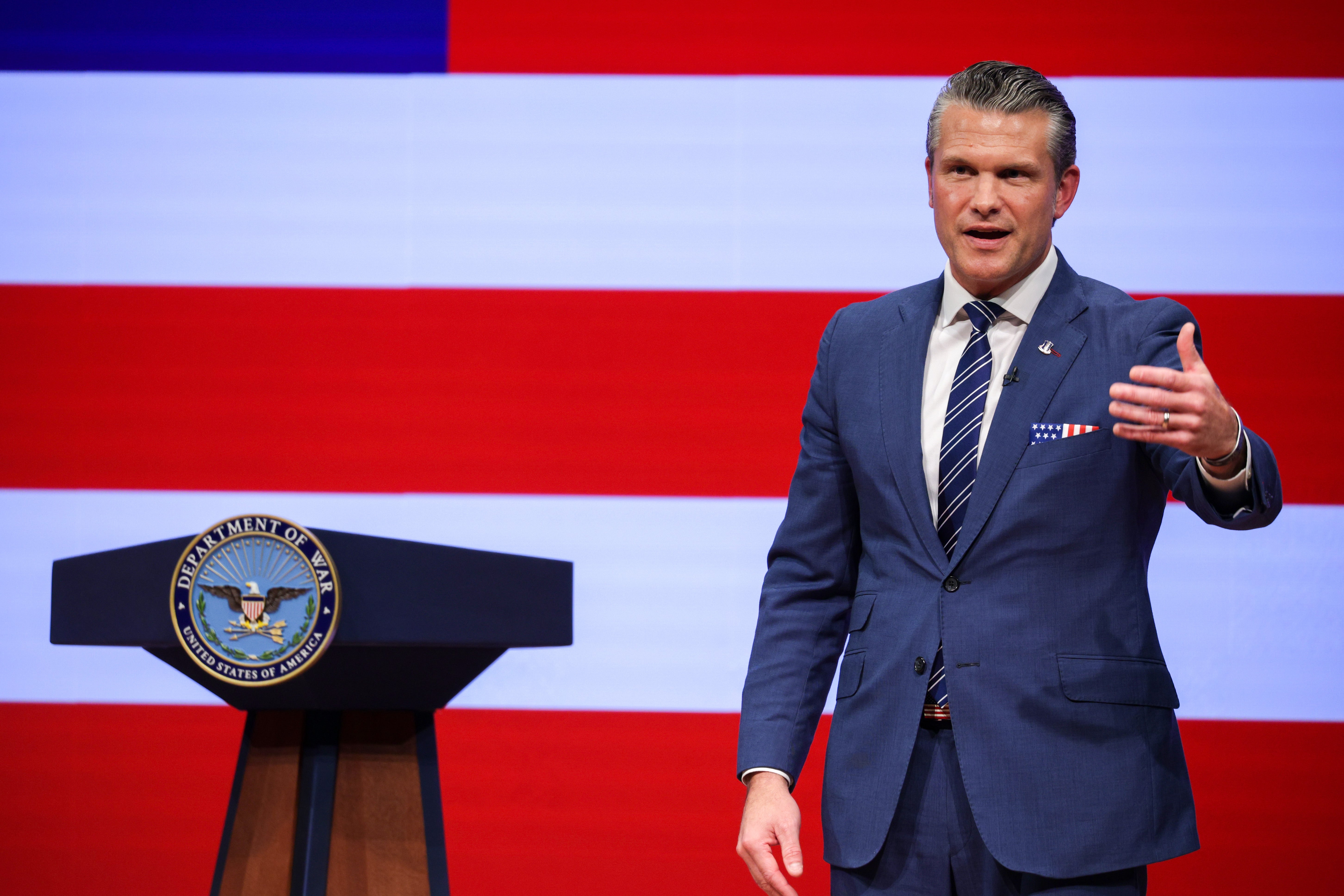 Pete Hegseth unveiled 20% cuts to military leader roles during a State of the Force address last week, describing it as a ‘long overdue’ step toward greater accountability (Getty)