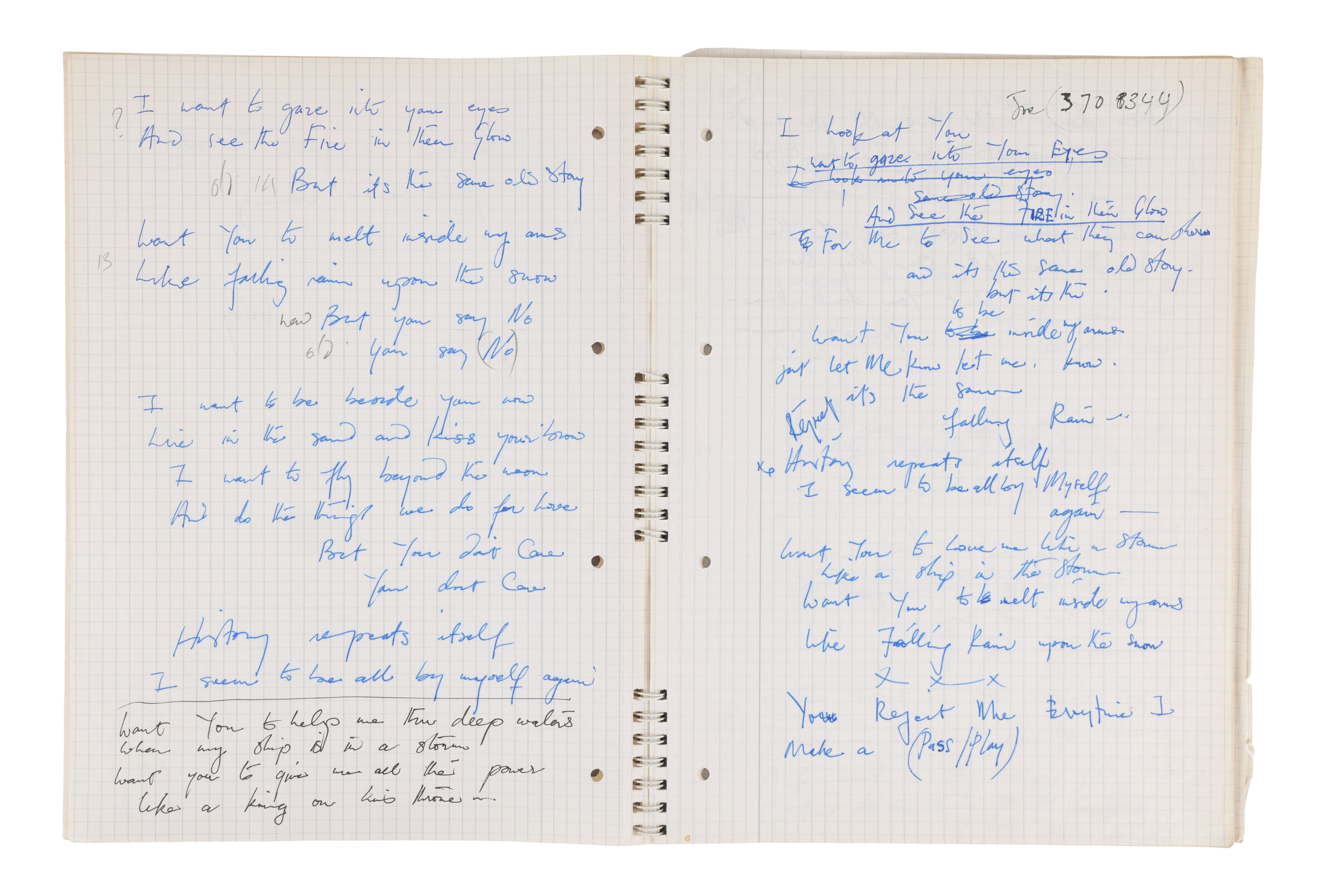 A notebook containing Freddie Mercury's song lyrics which has sold for £277,000 at auction