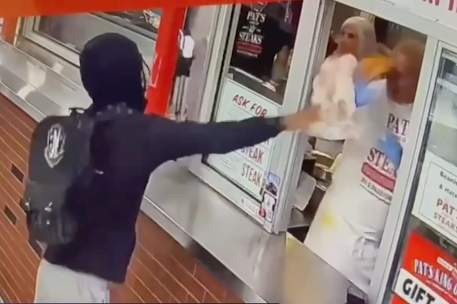 A content creator accused of throwing a cheesesteak at Pat’s King of Steaks manager in South Philadelphia turned himself in and was charged with harassment after reportedly telling police he throws food at employees when he dislikes it