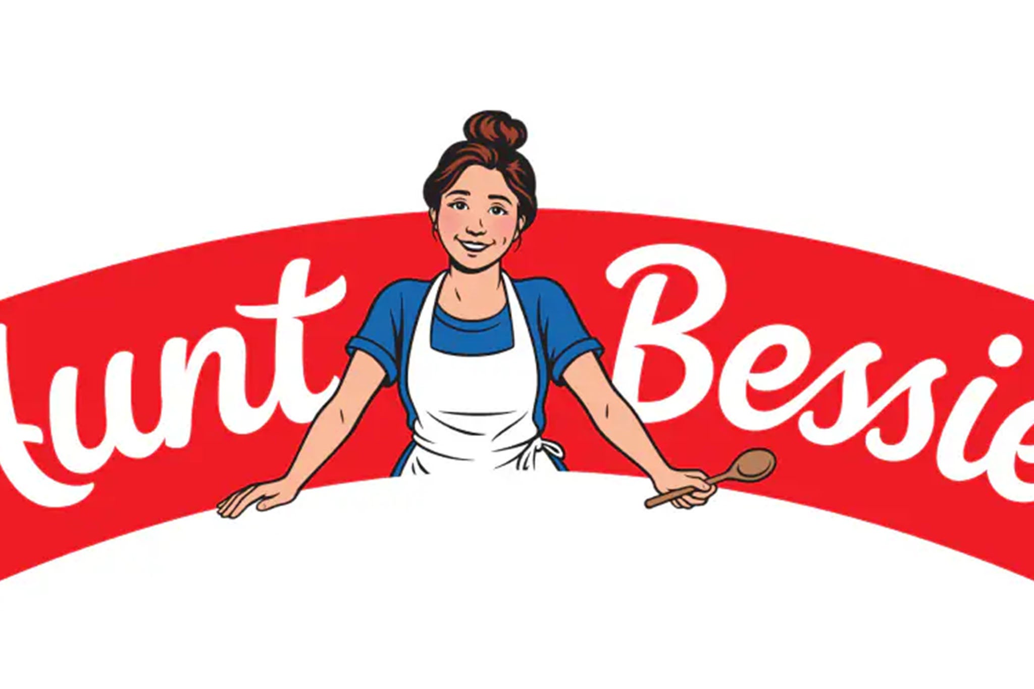 The branding features a younger ‘open-armed Aunt Bessie’
