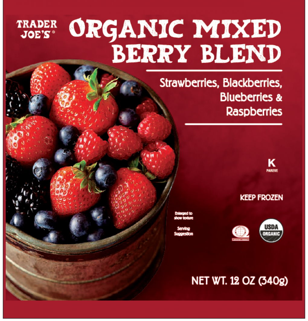 Trader Joe's 12-ounce bags of Organic Mixed Berry Blend have been recalled