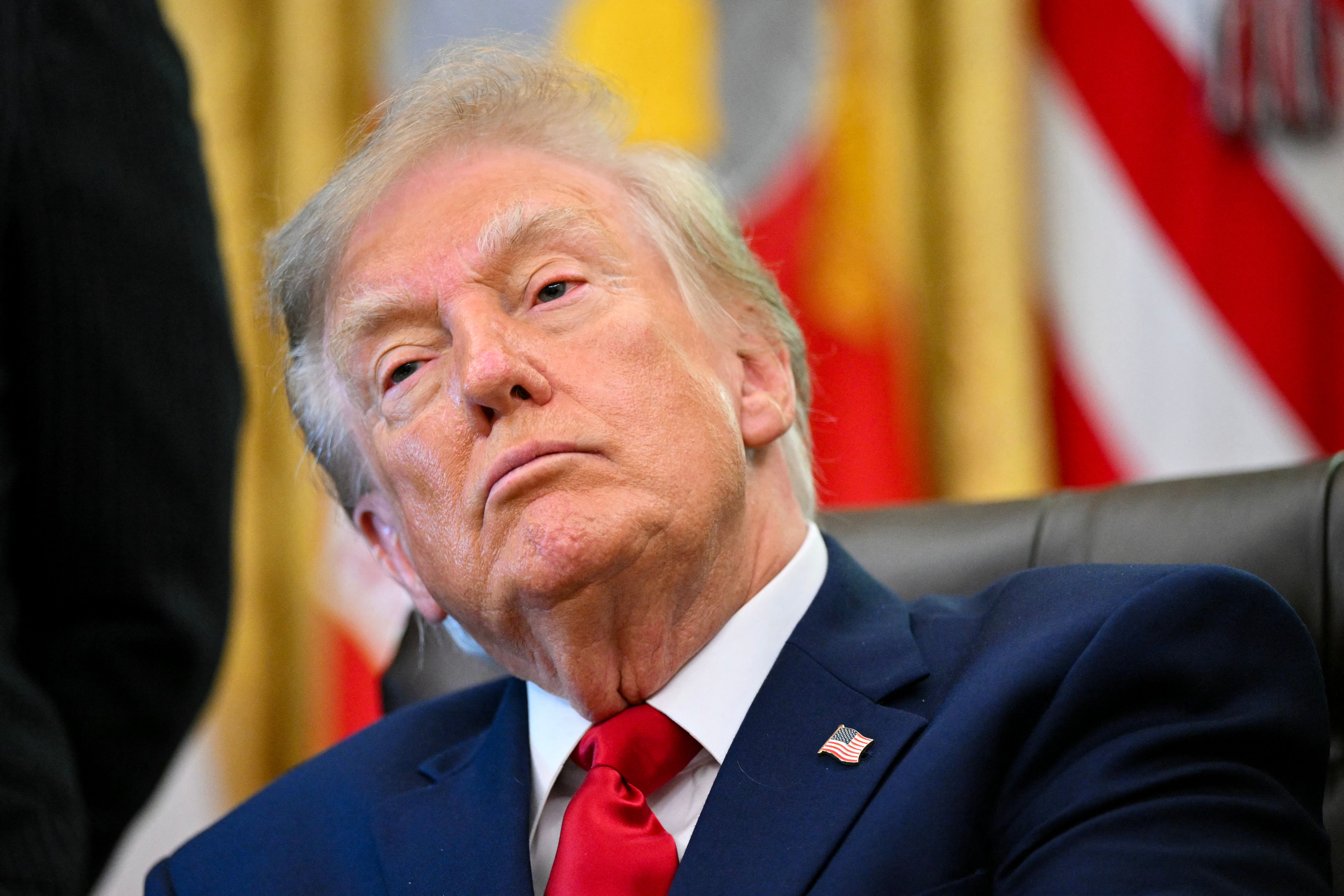 President Donald Trump said that he ‘could’ve done very bad things’ to Hillary Clinton and former Presidents Joe Biden and Barack Obama during an Oval Office event (AFP/Getty)