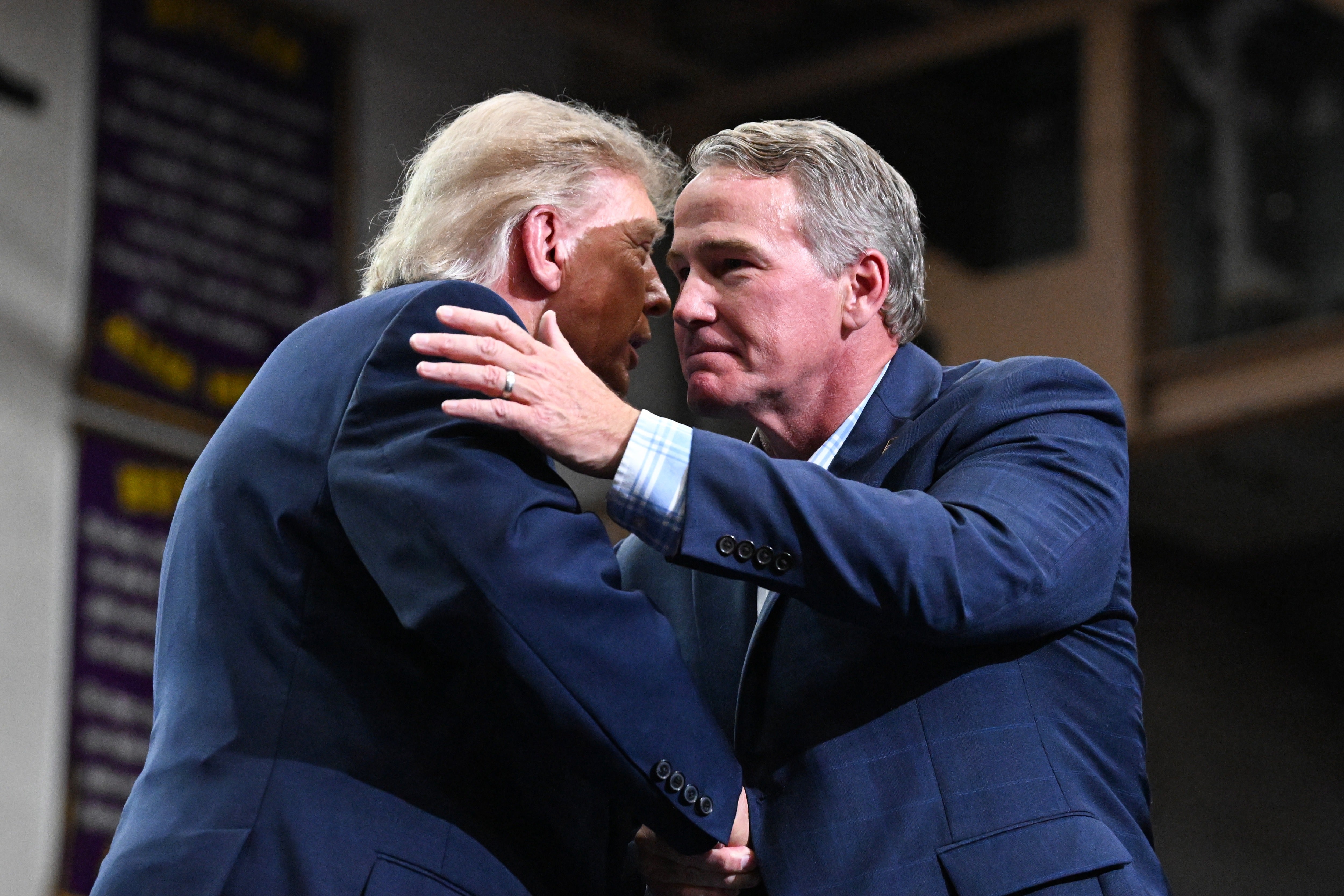 Donald Trump has gushed about Sen. Jon Husted’s attractiveness and athleticism during a rally in Ohio to boost Republican candidates ahead of the midterms (Getty Images)