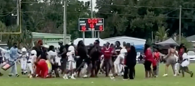 A massive brawl between adults broke out at Florida football game between 8-year-olds