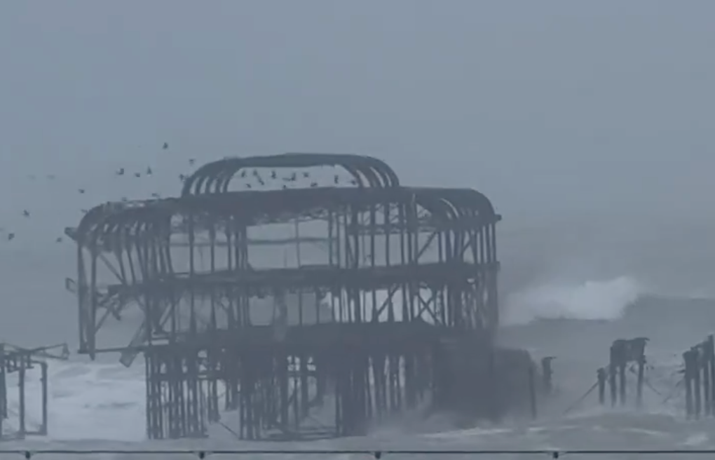 Storm Austen batters UK as Brighton West Pier collapses into sea