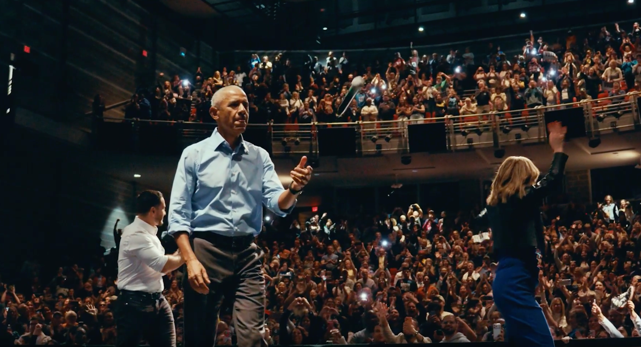 We all are longing for the days of Obama. His latest mic toss proves it