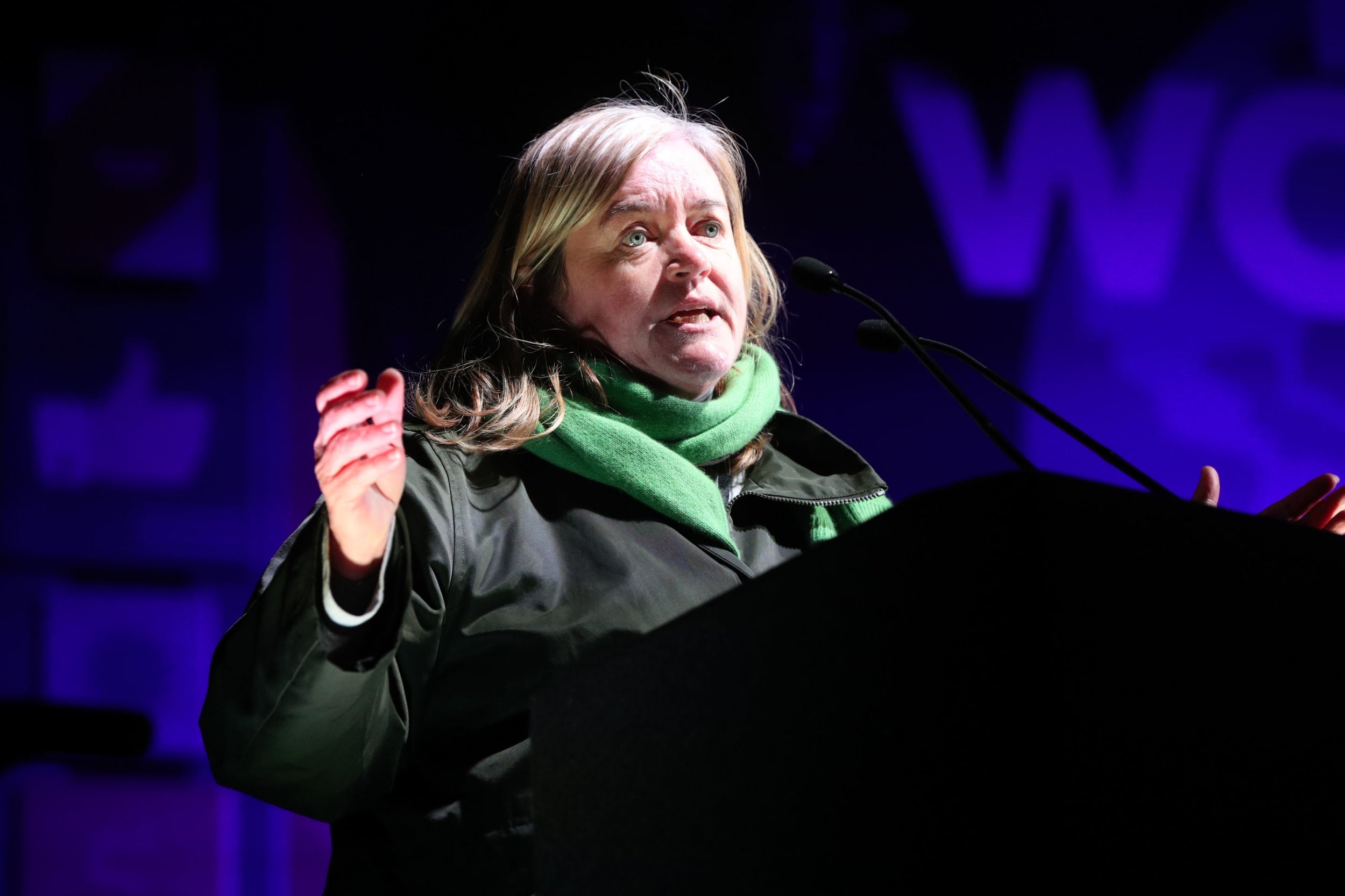 PA: Dame Louise Casey, trustee of the World's Big Sleep Out speaks at Trafalgar Square