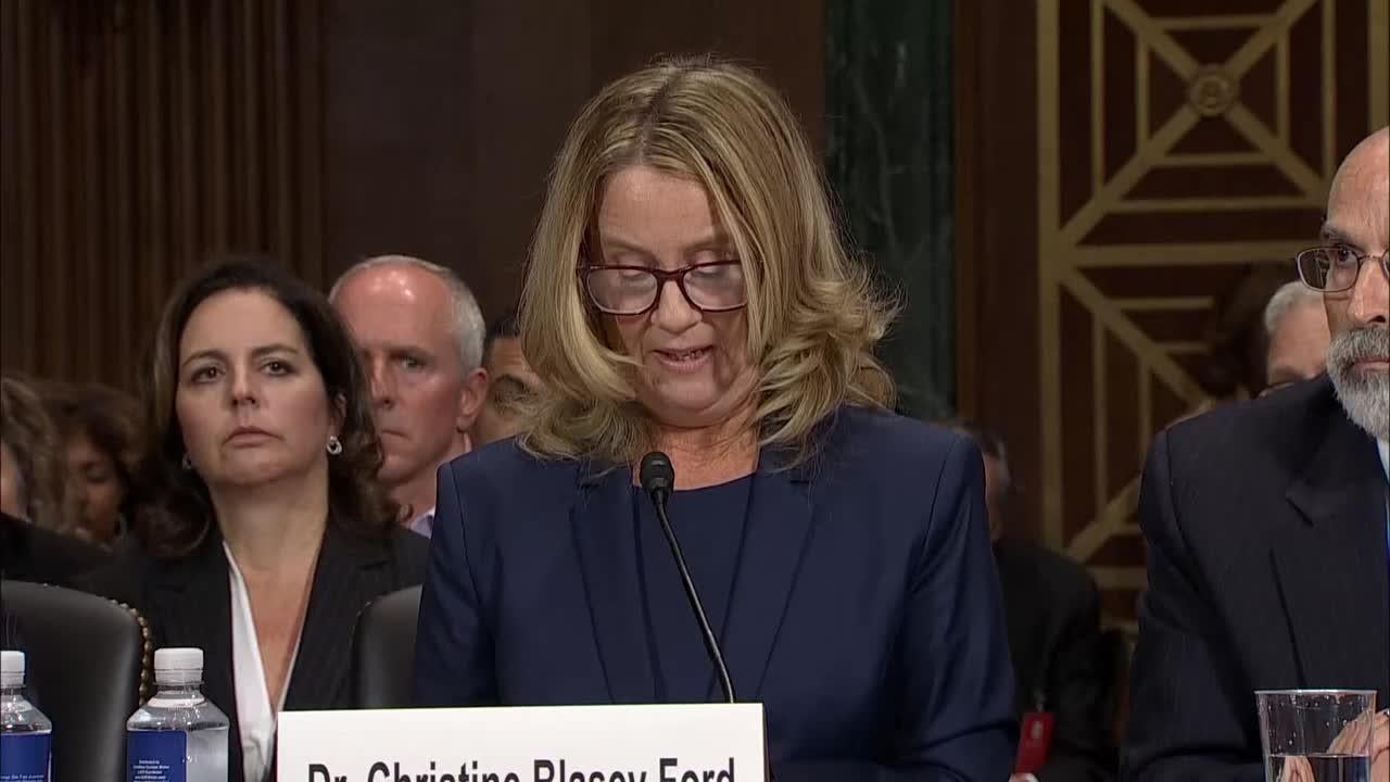 Dr Christine Blasey Ford describes alleged sexual assault by Brett Kavanaugh at his confirmation hearing in 2018