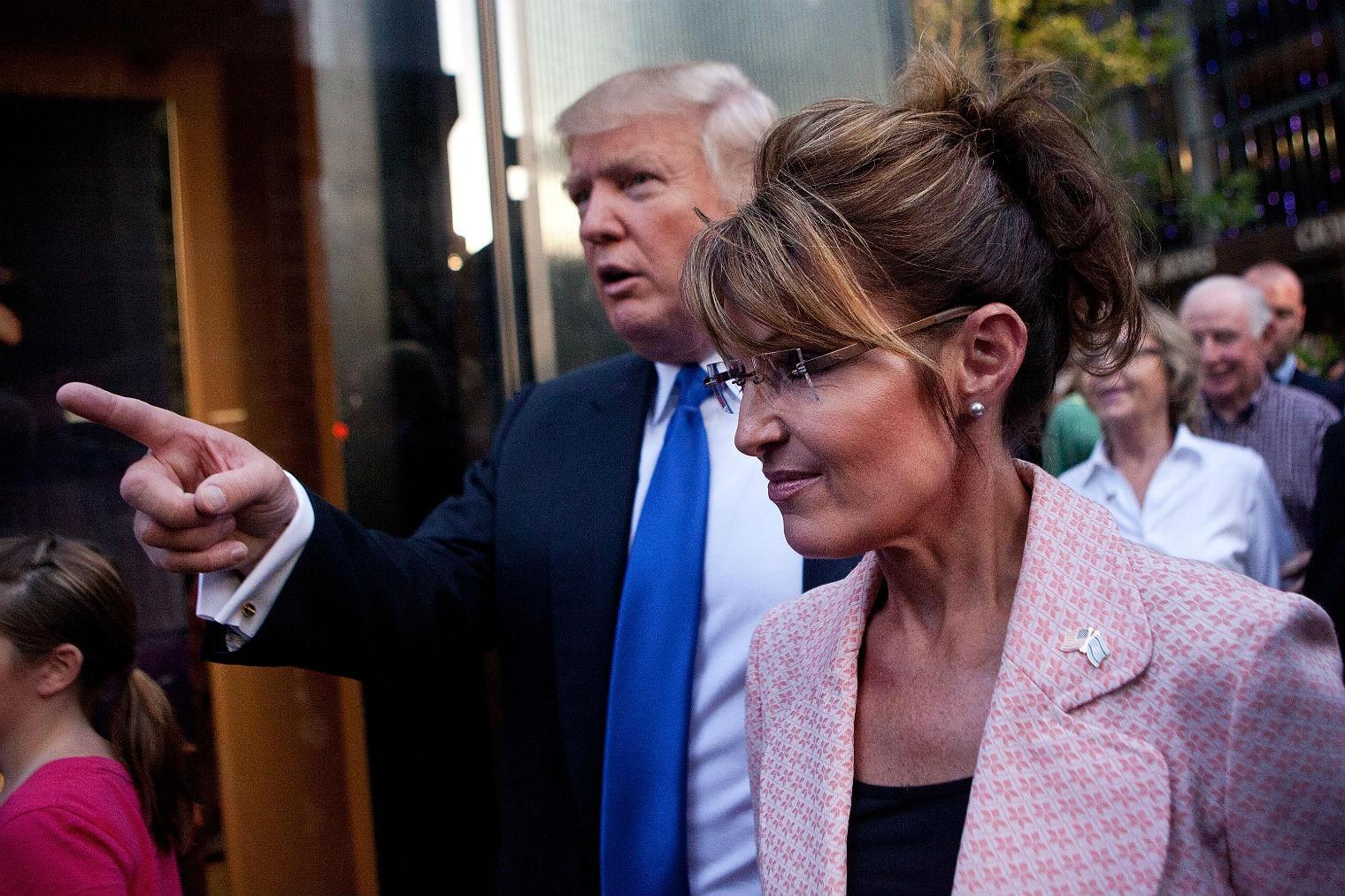 Donald Trump and Sarah Palin at a restaurant in New York in 2011 (Picture: Getty)