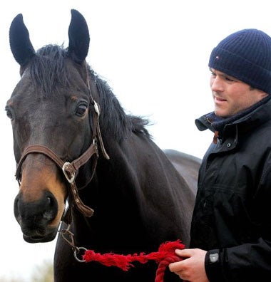 Trainer, Evan Williams, with his Gold Cup hope State Of Play